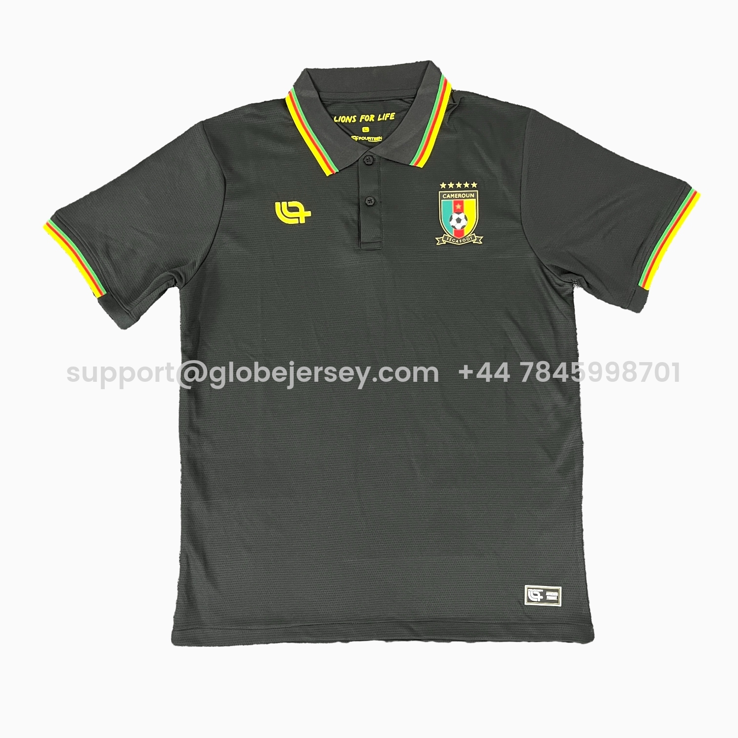 GlobeJersey-Cameroon 25-26 Black Polo Training Jersey - Fans Version