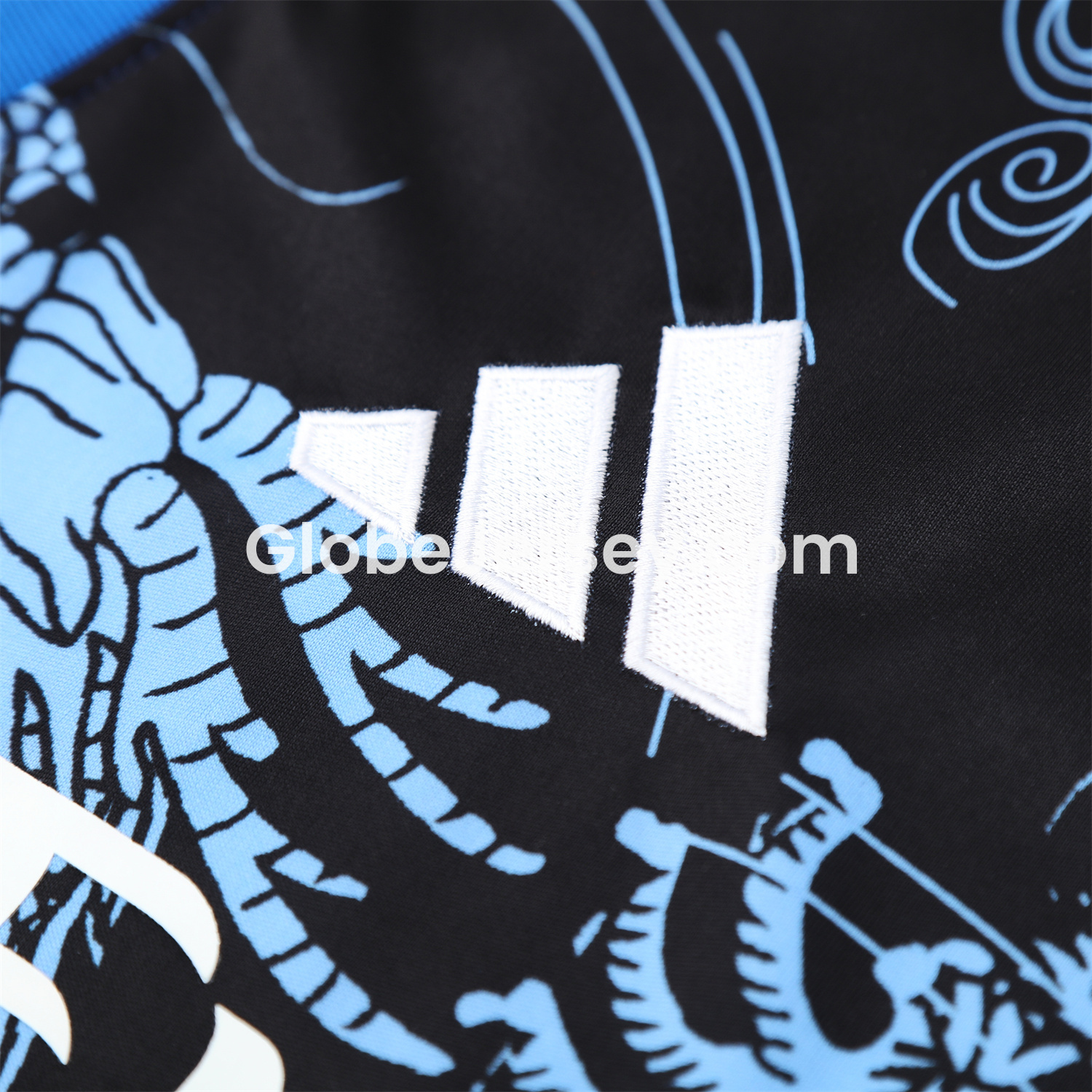 GlobeJersey-Real Madrid 25-26 Vest Training Set - Blue Black Dragon Vest & Black-White Shorts