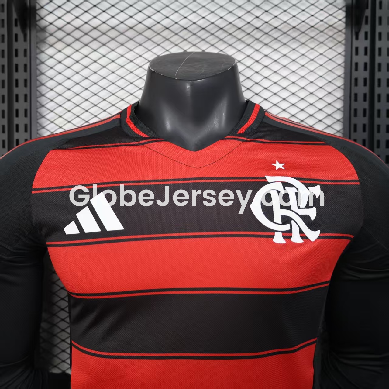 GlobeJersey-Flamengo 25-26 Home Long Sleeves Unsponsored Jersey - Player Version