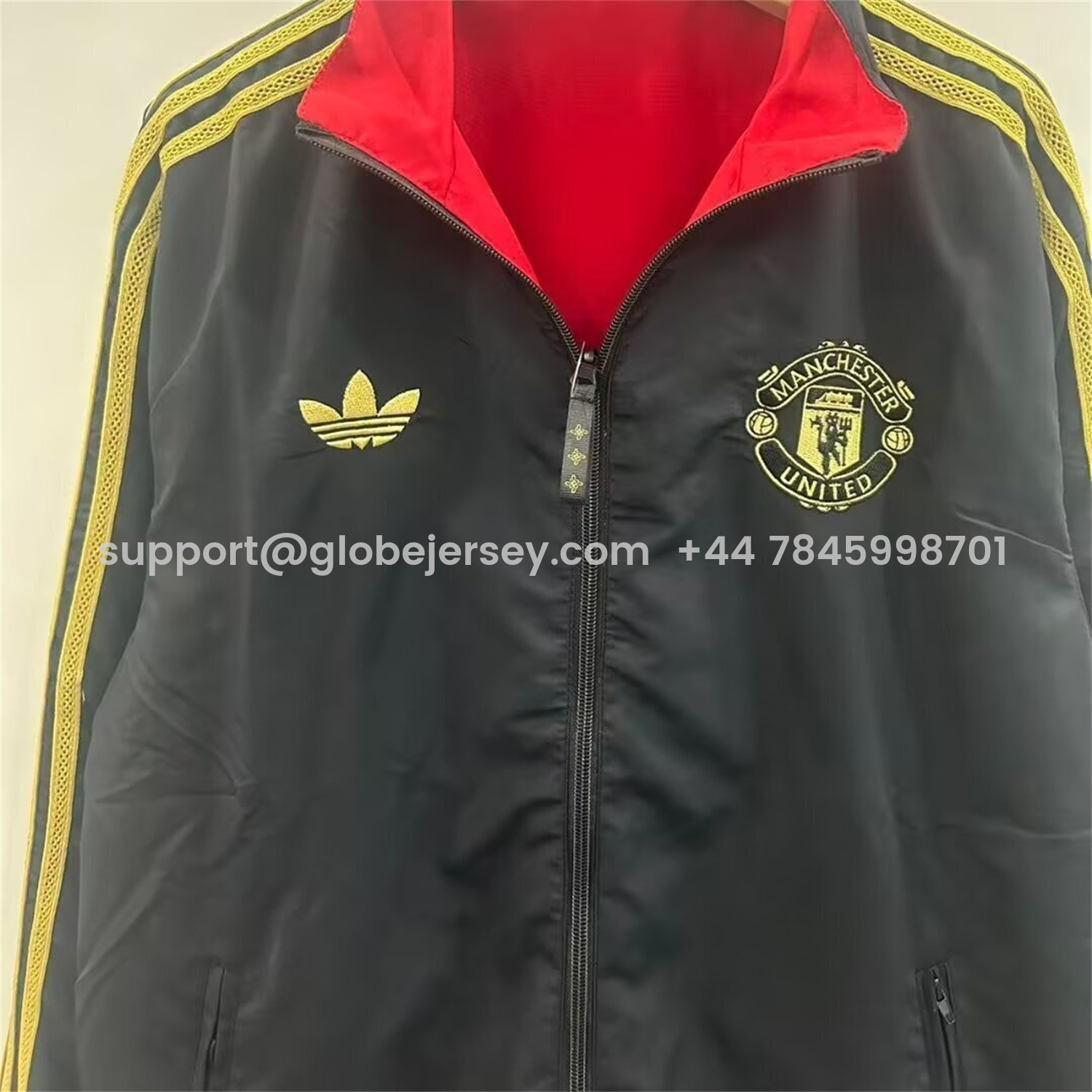 GlobeJersey-Manchester United 25-26 Double Sided Reversible Windbreaker - Black & Red