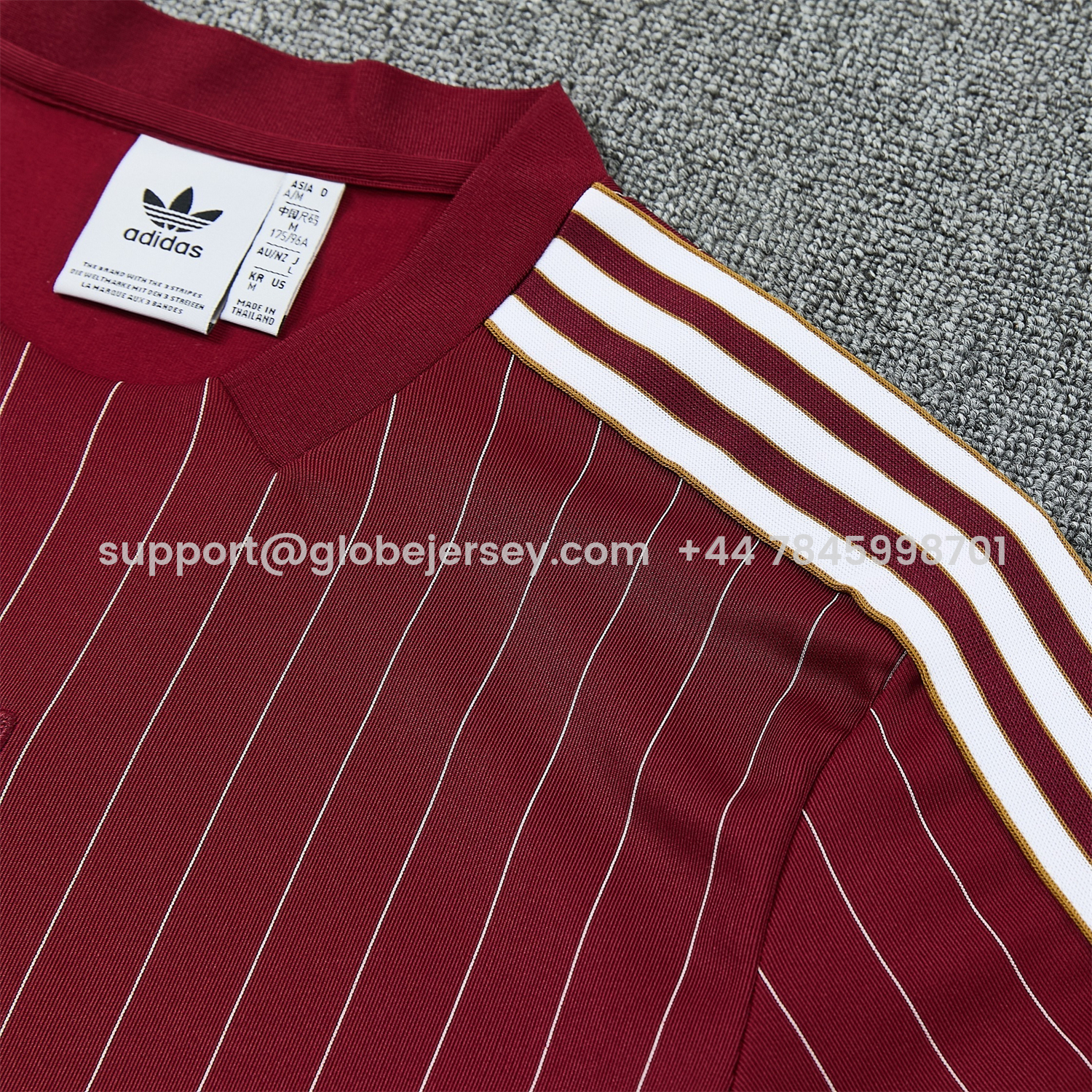 GlobeJersey-Arsenal 25-26 Retro Style Short-Sleeve Training Set - Dark Red With White Stripes Top & Pants