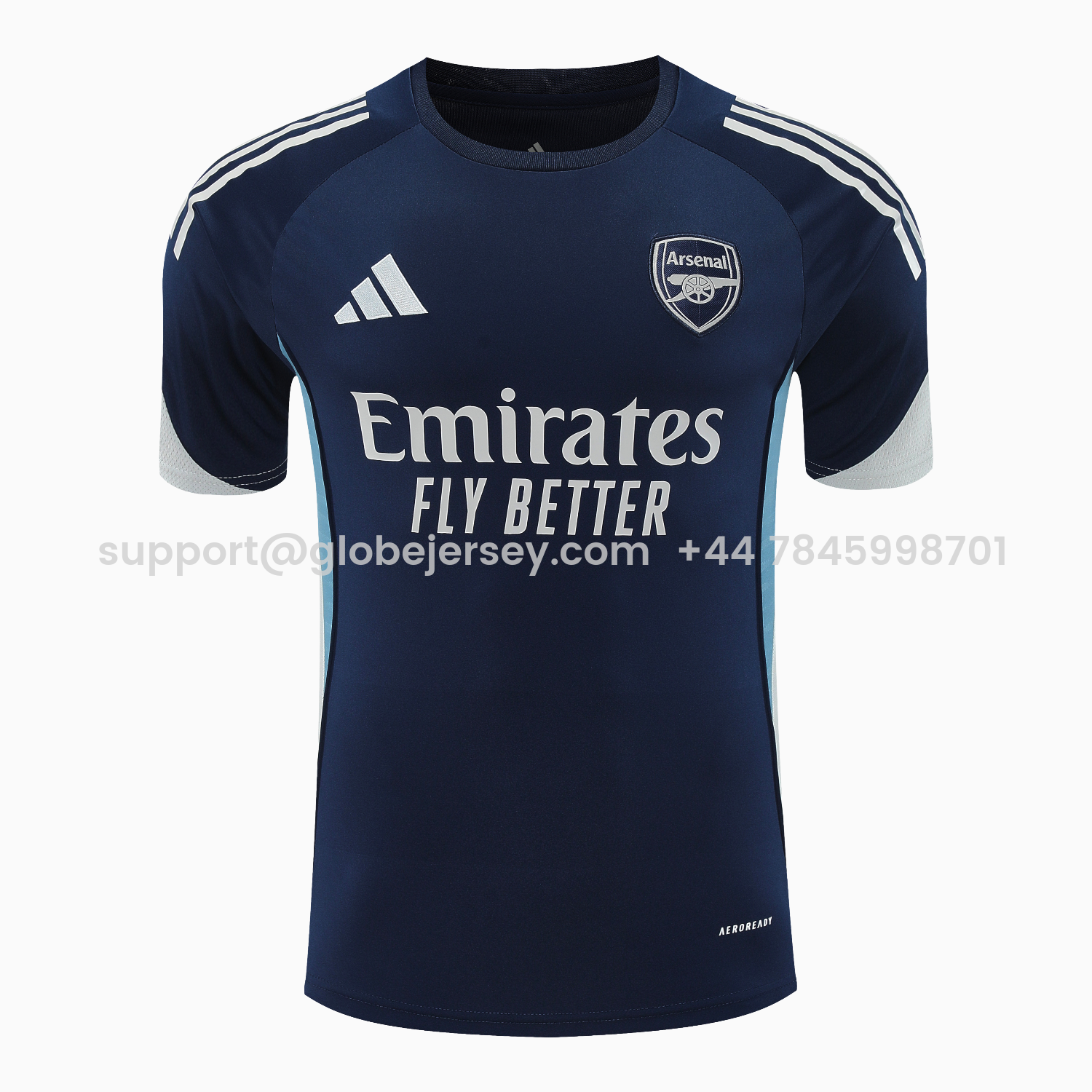 GlobeJersey-Arsenal 25-26 Short-Sleeve Training Set - Deep Blue Top & Shorts