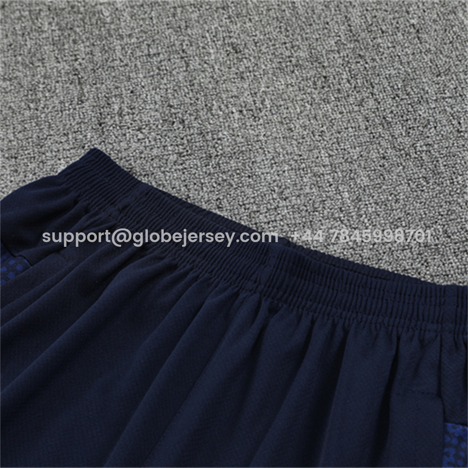 GlobeJersey-Marseille 25-26 Short-Sleeve Training Set - Nattierblue Top & Deep Blue Pants