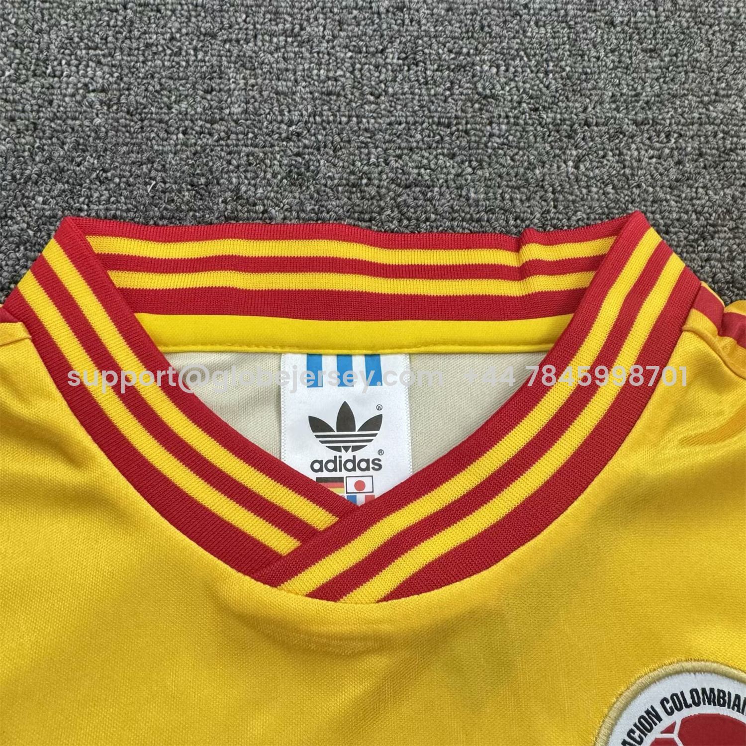 GlobeJersey-Retro Colombia 1990 Home Kids Kit