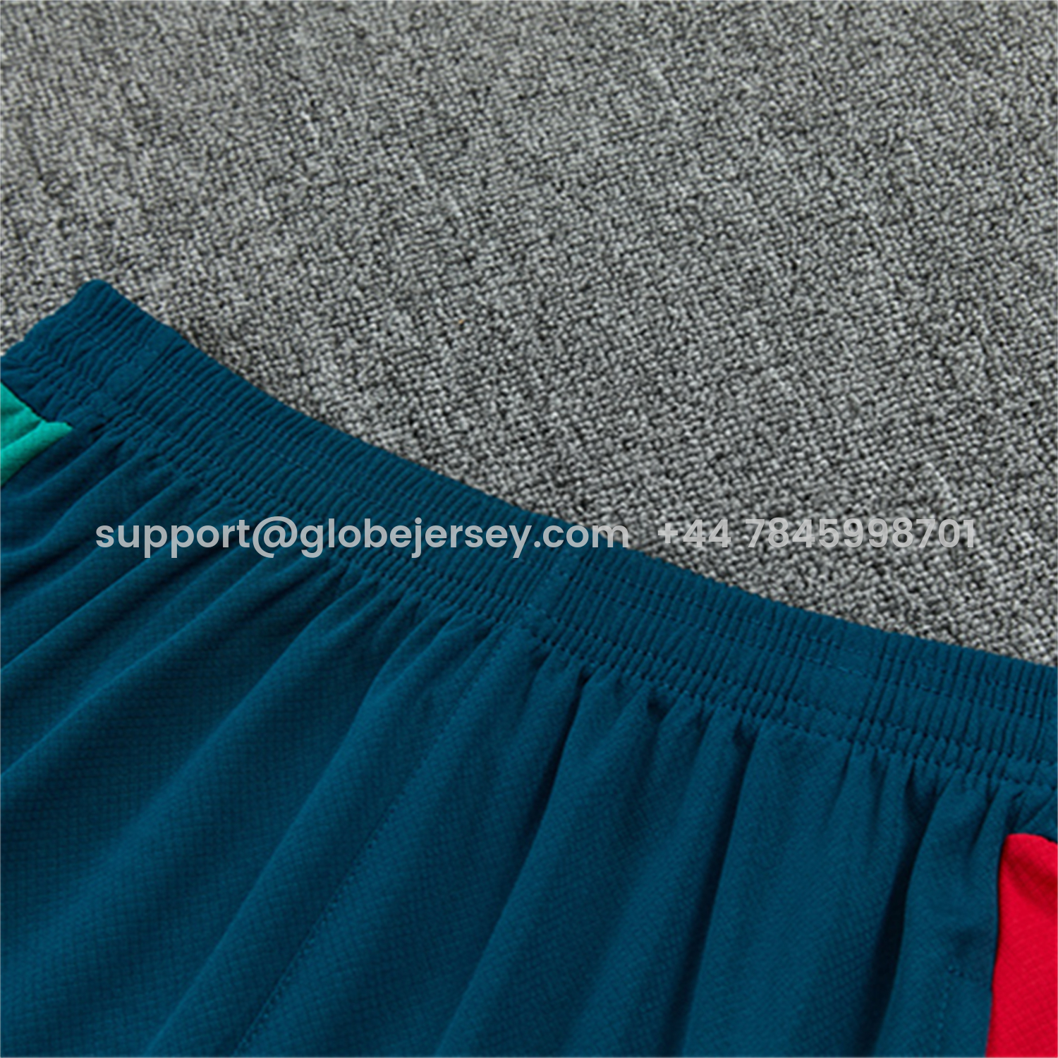 GlobeJersey-Portugal 2026 Kids Short-Sleeve Training Set - Dark Teal With Red And Light Teal Accents Top & Colors Pants