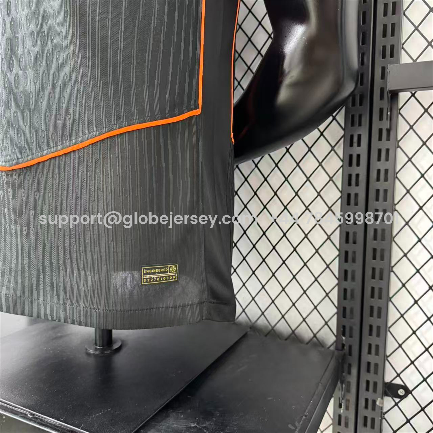 GlobeJersey-Corinthians 25-26 Third Orange Lines Black Jersey - Player Version