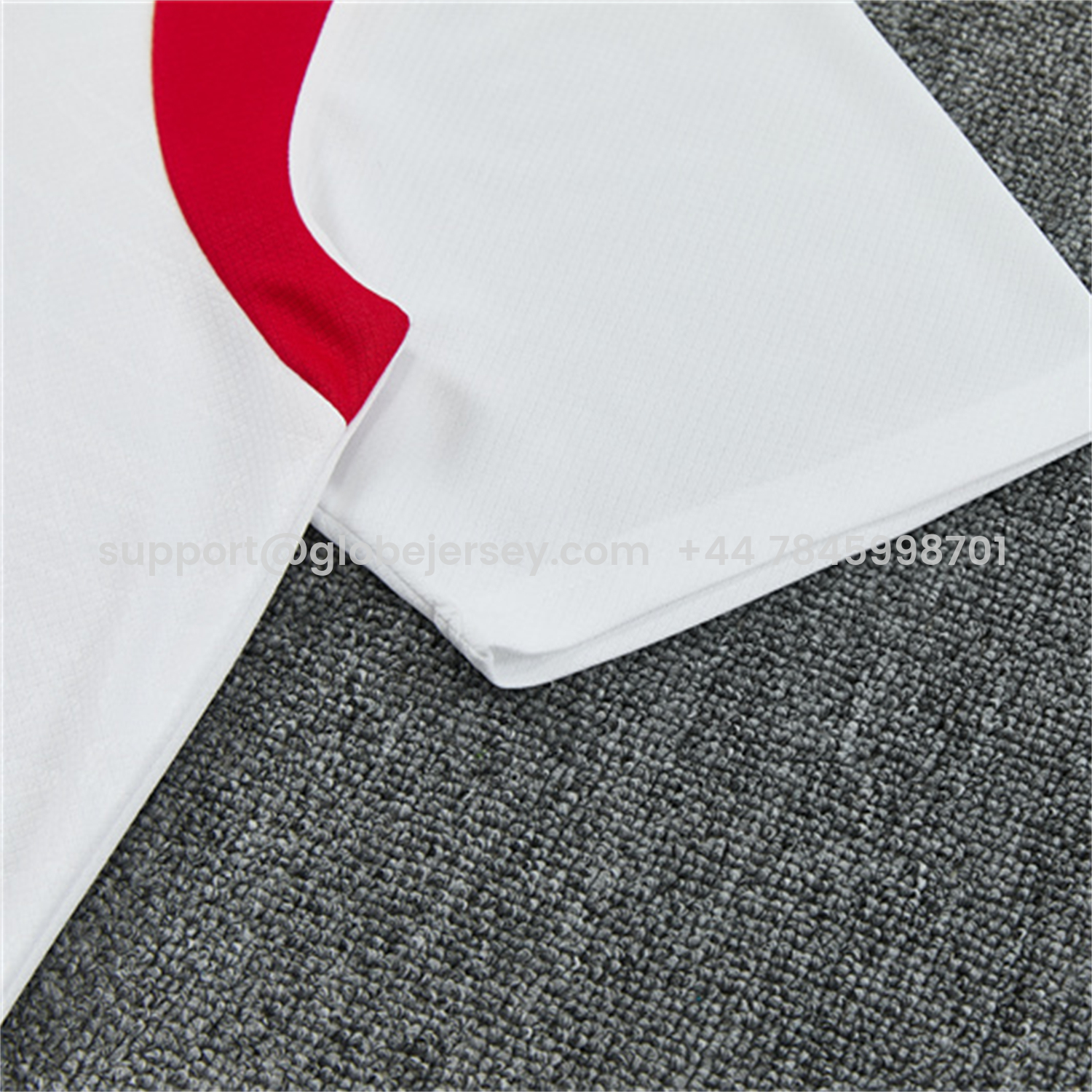 GlobeJersey-Portugal 2026 Short-Sleeve Training Set - White With Red And Green Accents Top & Dark Blue With A Red Stripe Pants