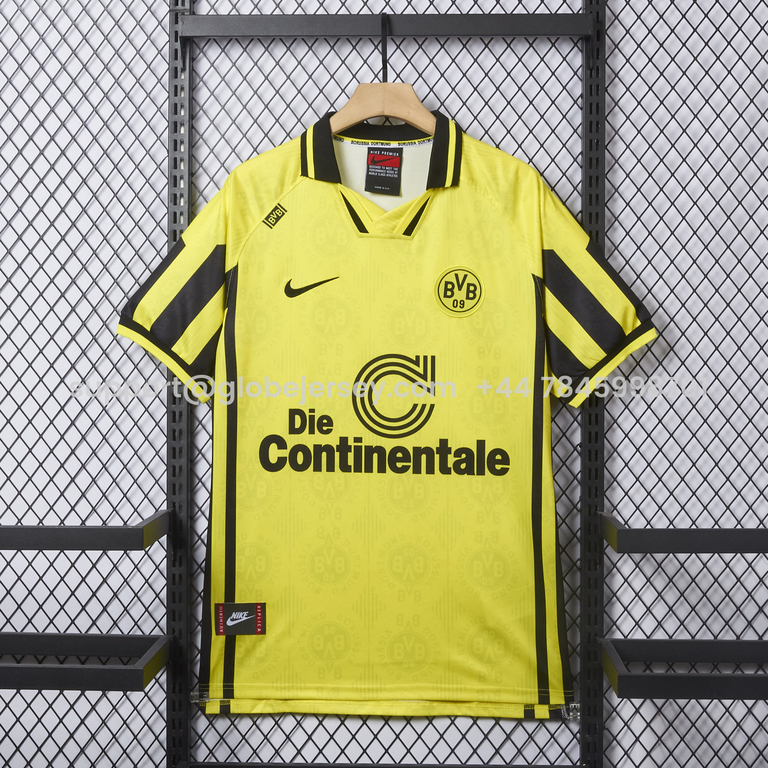 GlobeJersey-Retro Dortmund 1996-97 Home Jersey