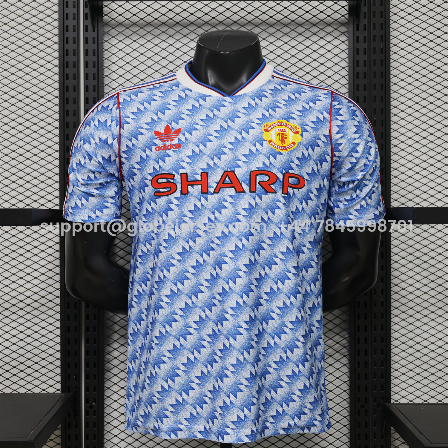 GlobeJersey-Manchester United 26-27 Terrace Icon Retro Casual Style Blue Jersey - Player Version