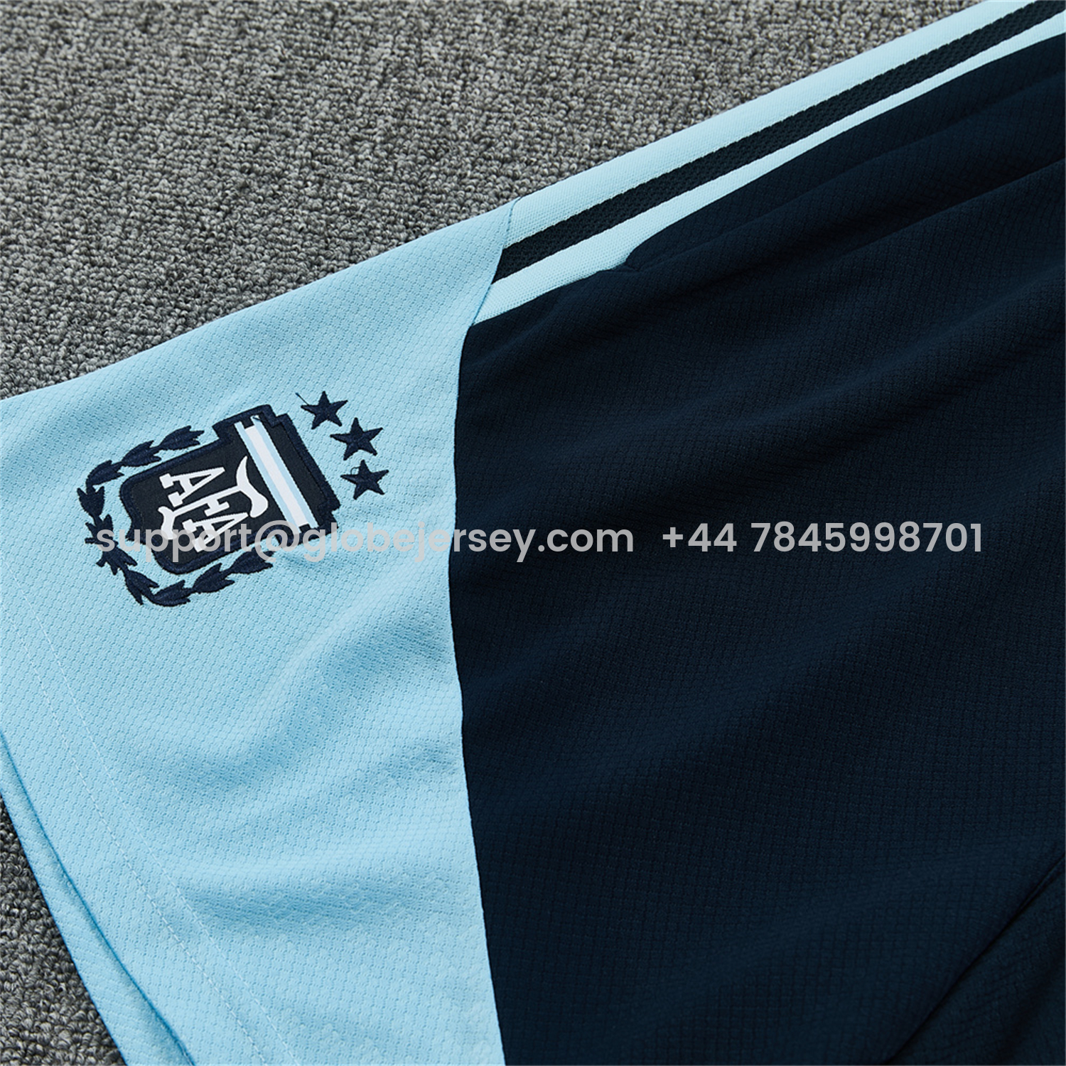 GlobeJersey-Argentina 2026 Short-Sleeve Training Set - Light Blue Top & Dark Blue Pants