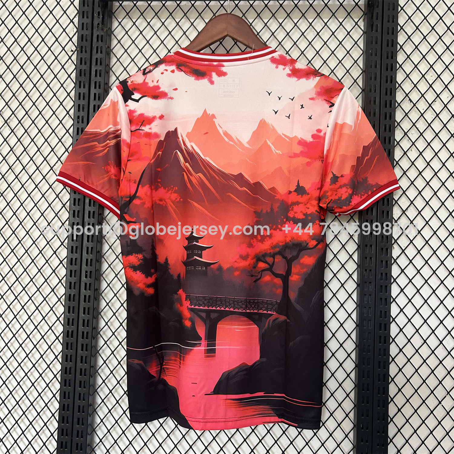 GlobeJersey-Japan 25-26 Red Mountains & River & Tower Special Jersey - Fans Version