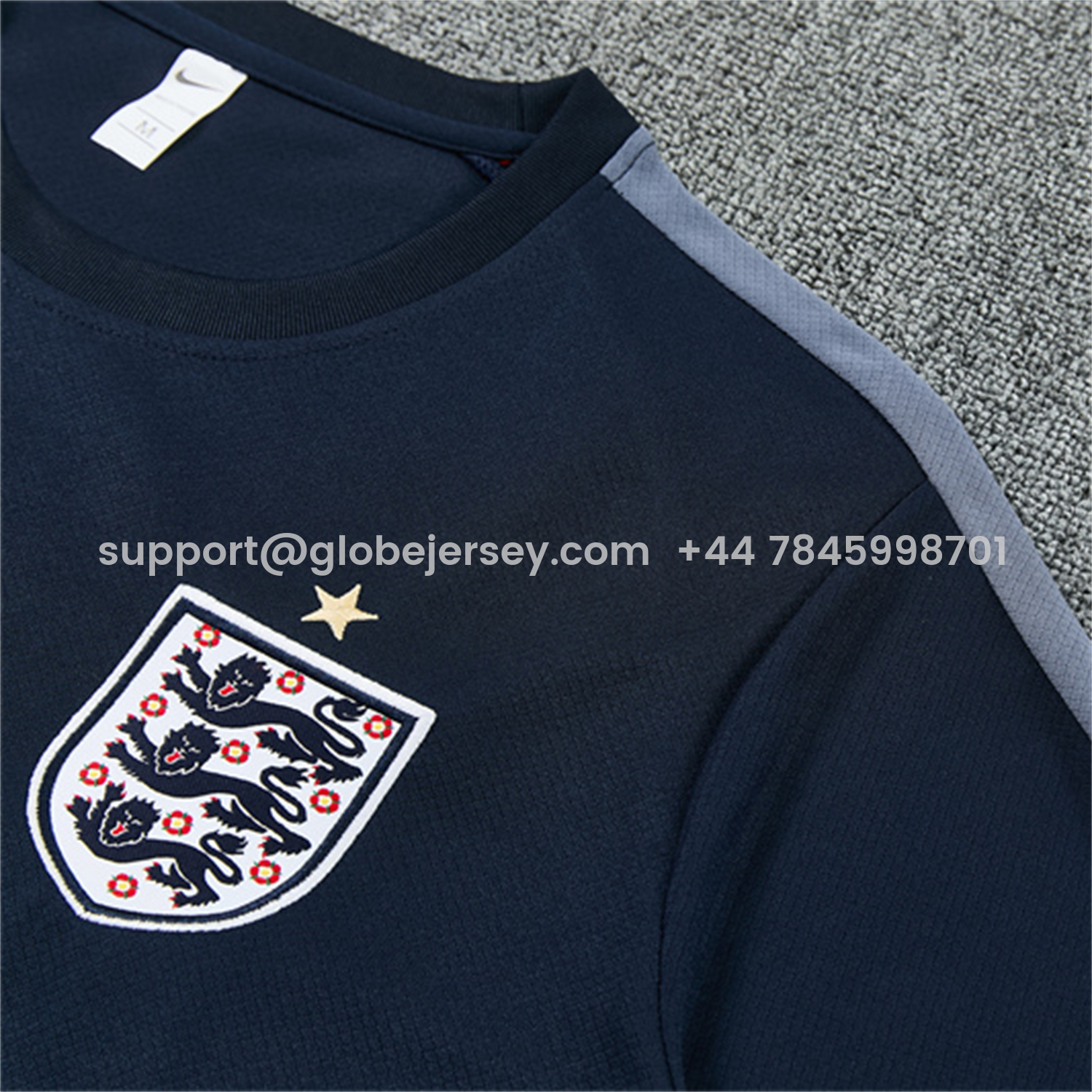 GlobeJersey-England 2026 Short-Sleeve Training Set - Dark Blue Top & Dark Blue Pants
