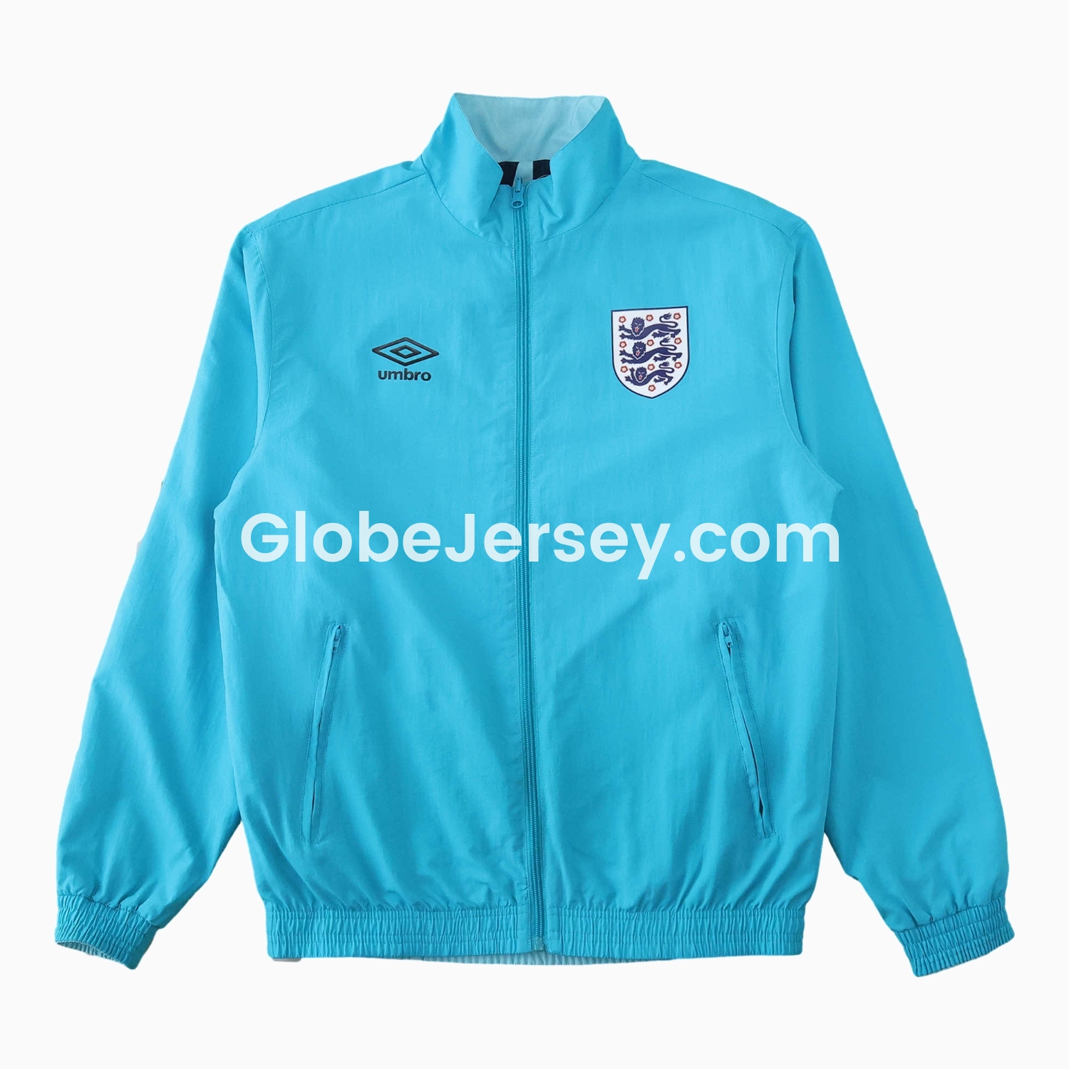 GlobeJersey-Retro England 1992 Double Sided Reversible Windbreaker - Blue & Green