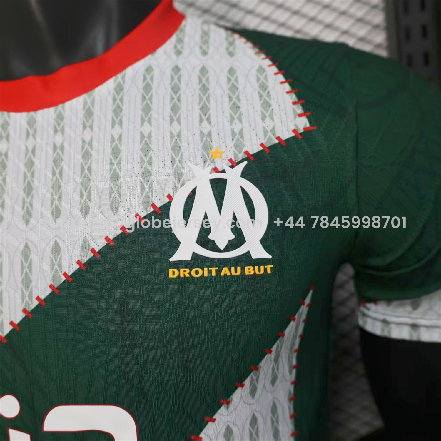 GlobeJersey-Marseille 25-26 Dark Green And White Jersey -Player Version