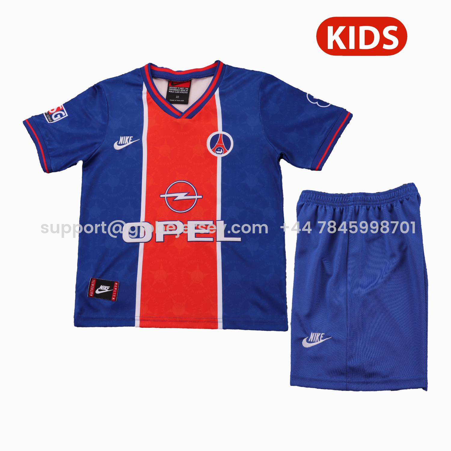 GlobeJersey-Retro Paris Saint-Germain PSG 1995-96 Home Kids Kit