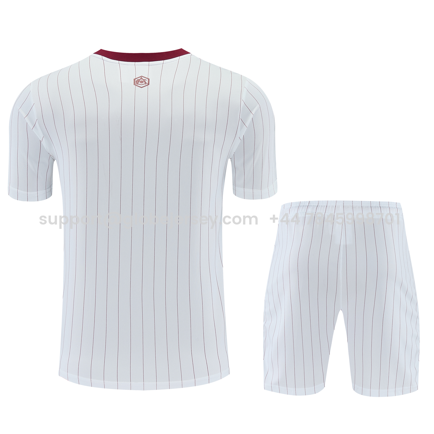 GlobeJersey-Arsenal 25-26 Retro Style Short-Sleeve Training Set - Colors Top & White With Thin Mar Pants