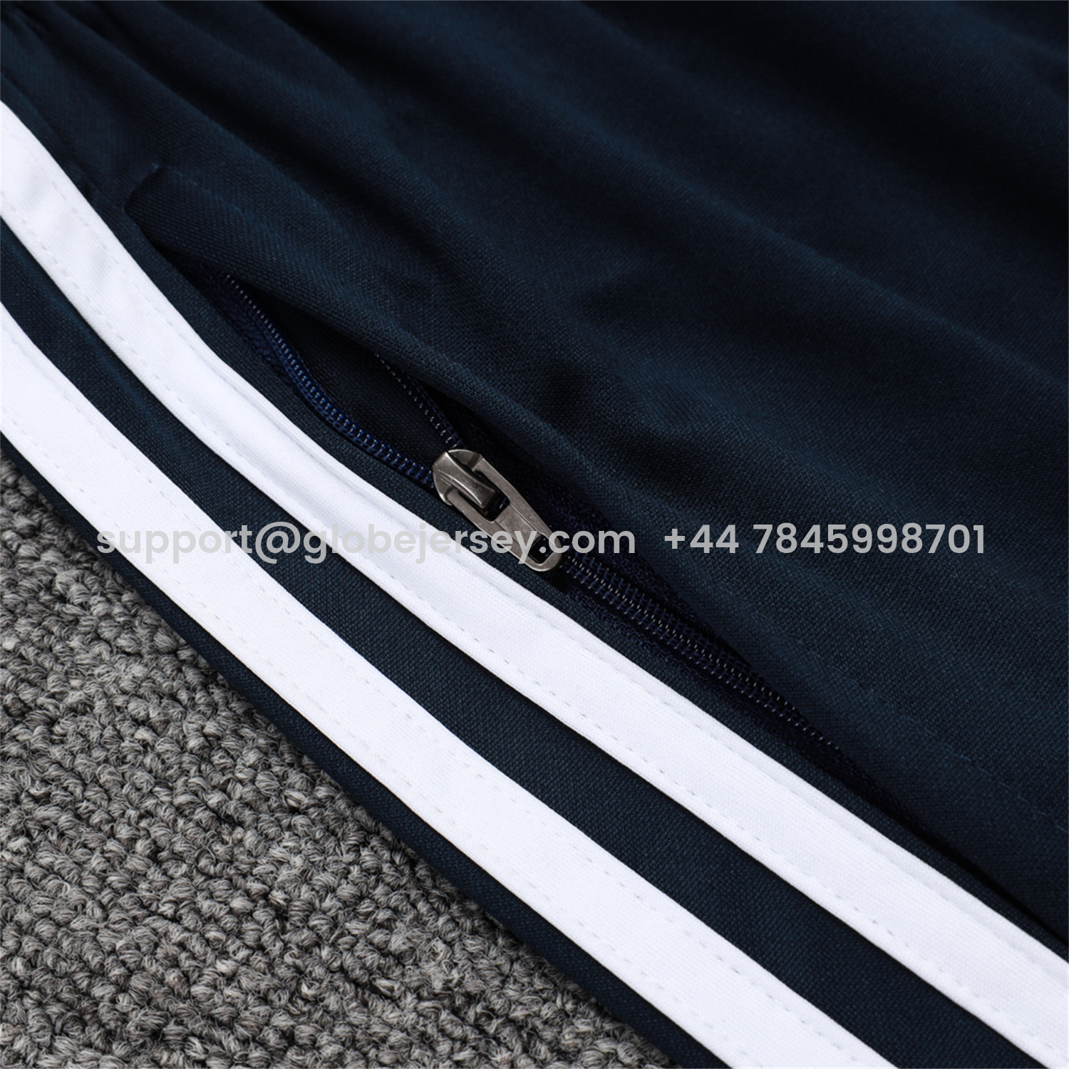 GlobeJersey-Real Madrid 25-26 Long Sleeve Training Set - Deep Blue Urban Purist Style