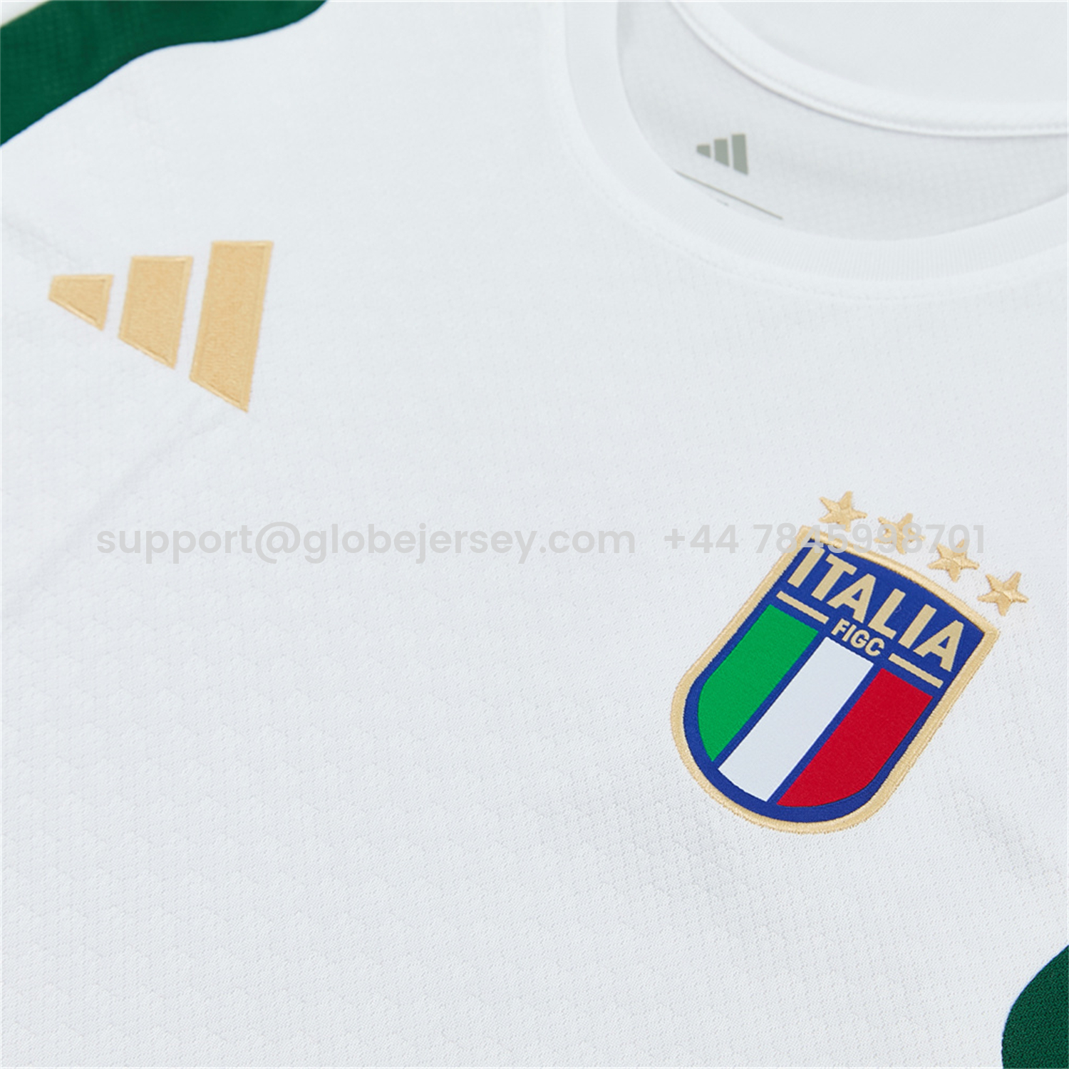GlobeJersey-Italy 2026 Short-Sleeve Training Set - White With Green Accents Top & Green With White Pants