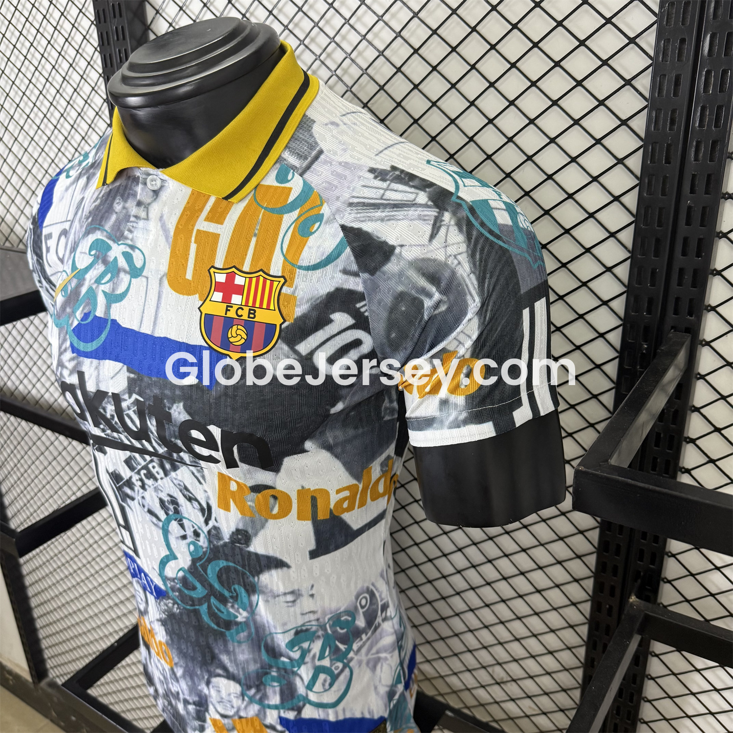 GlobeJersey-Barcelona 25-26 Ronaldinho Photo Collage Style POLO Colorful Special Jersey - Player Version