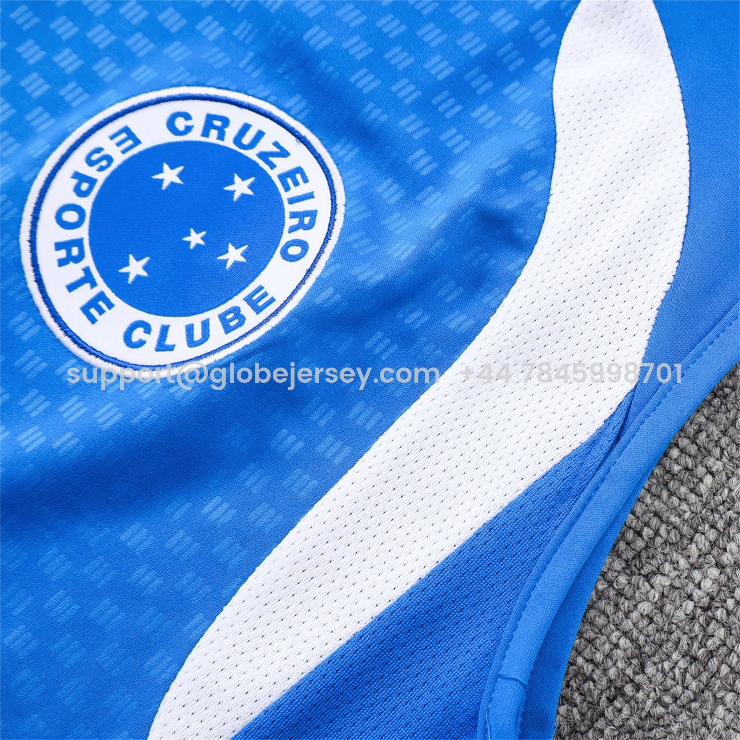 GlobeJersey-Cruzeiro 25-26 Vest Training Set - Ocean Blue Vest and Dark Blue Shorts