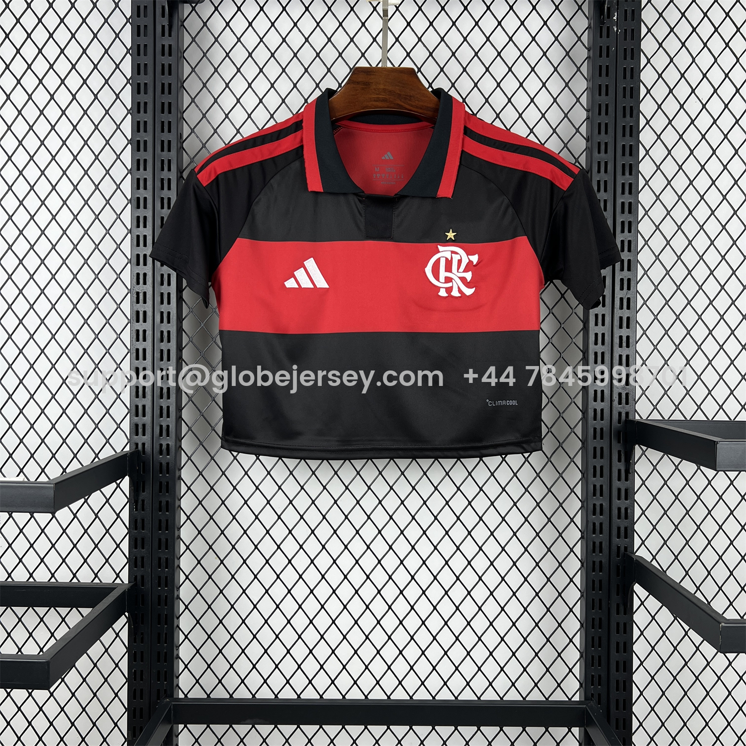GlobeJersey-Women's Flamengo 26-27 Home Red And Black Cropped Jersey