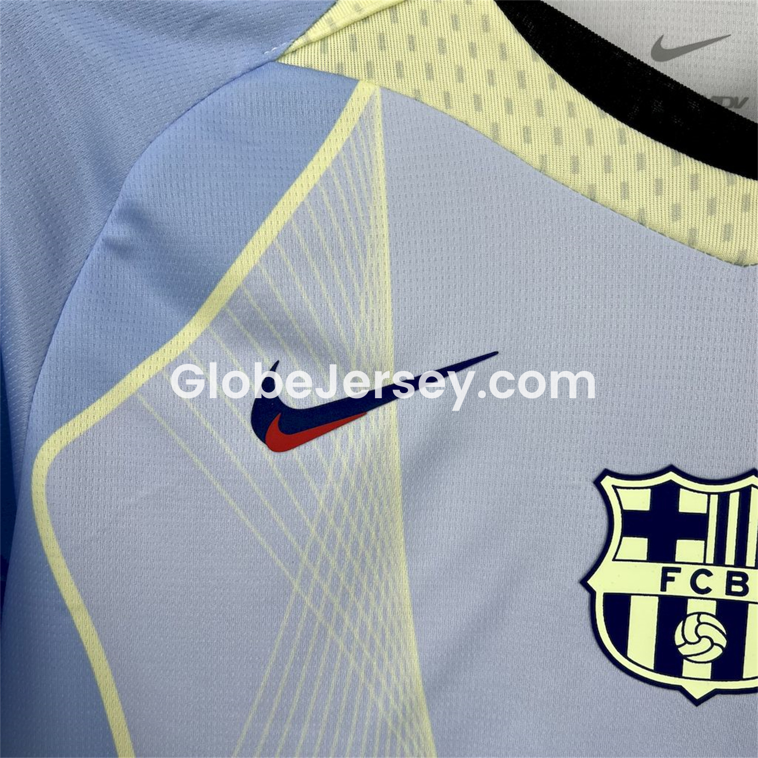 GlobeJersey-Barcelona 25-26 T90 Yellow Lines Light Blue Special Jersey - Fans Version