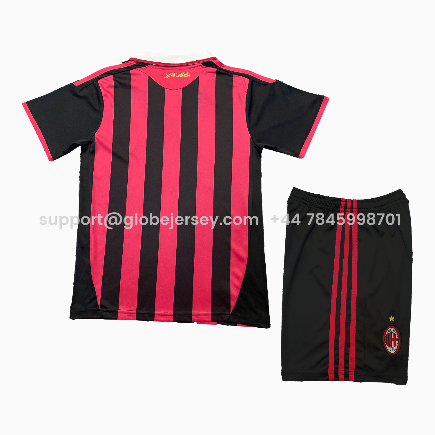 GlobeJersey-Retro AC Milan 2009-10 Home Red Kids Kit