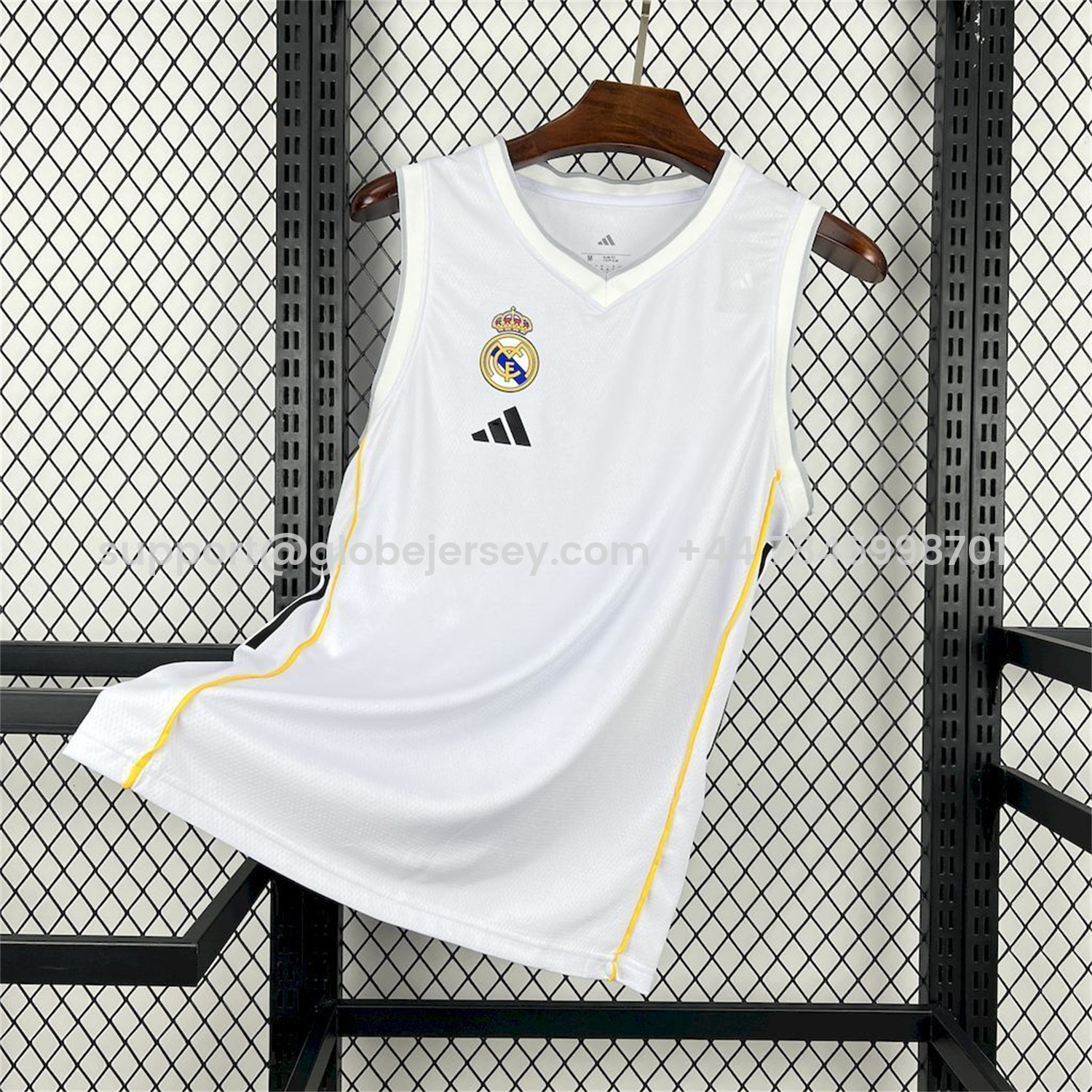 GlobeJersey-Real Madrid 25-26 White Basketball Training Vest - Fans Version