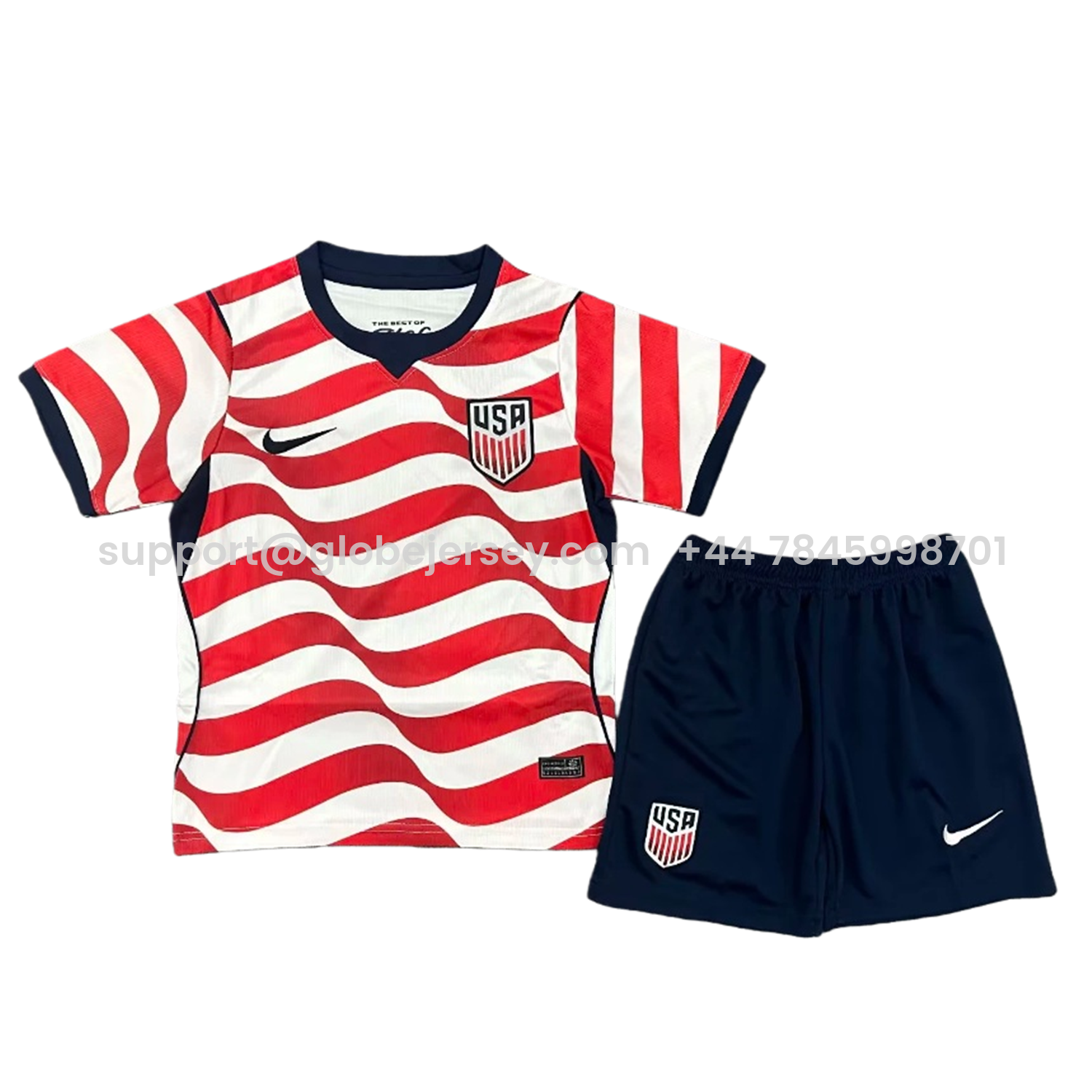 GlobeJersey-【Back Blank】United States USA 2026 Home Kids Kit