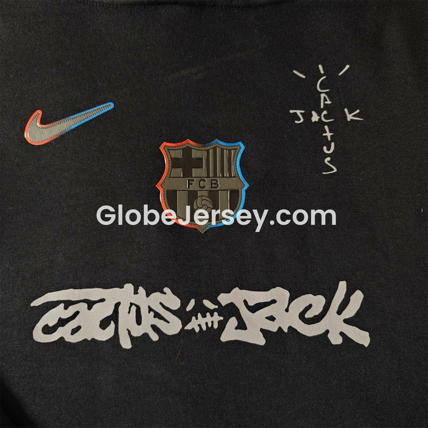 GlobeJersey-Barcelona x Travis Scott Team Logo Centered Unisex Pullover Hoodie