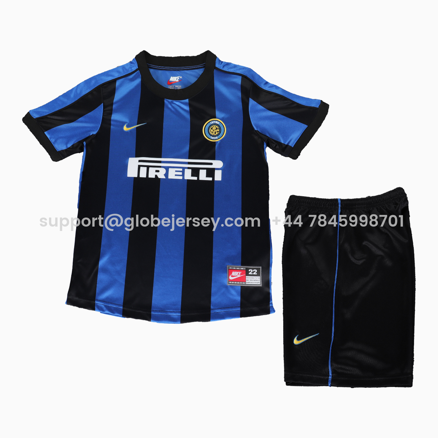GlobeJersey-Retro Inter Milan 1999-00 Home Kids Kit
