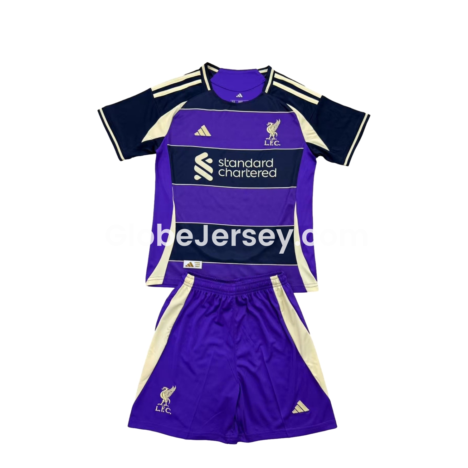 GlobeJersey-Liver.pool 25-26 Purple Dark Blue Horizontal Stripes Concept Men's Adult Jersey Set - Fans Version