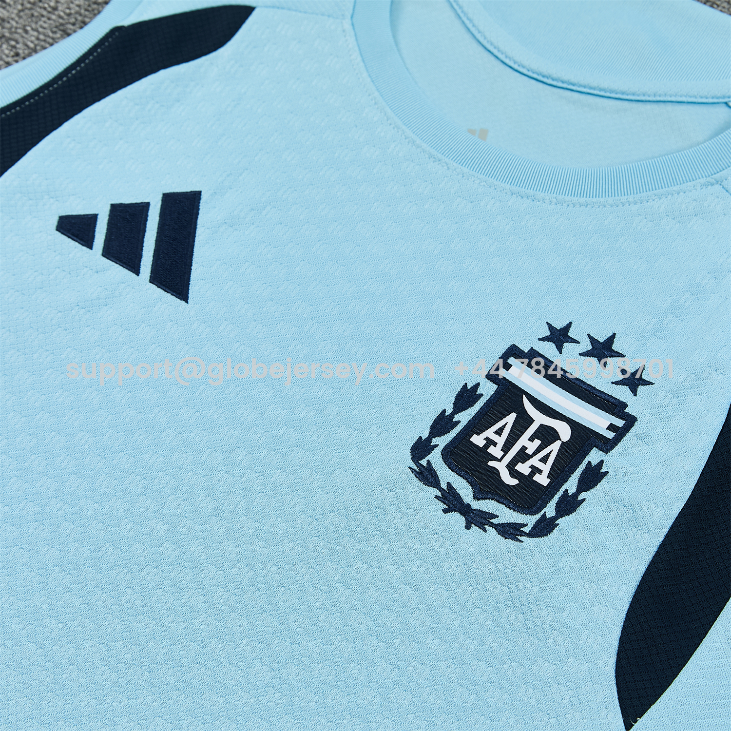 GlobeJersey-Argentina 2026 Vest Training Set - Light Blue Top & Dark Blue Pants
