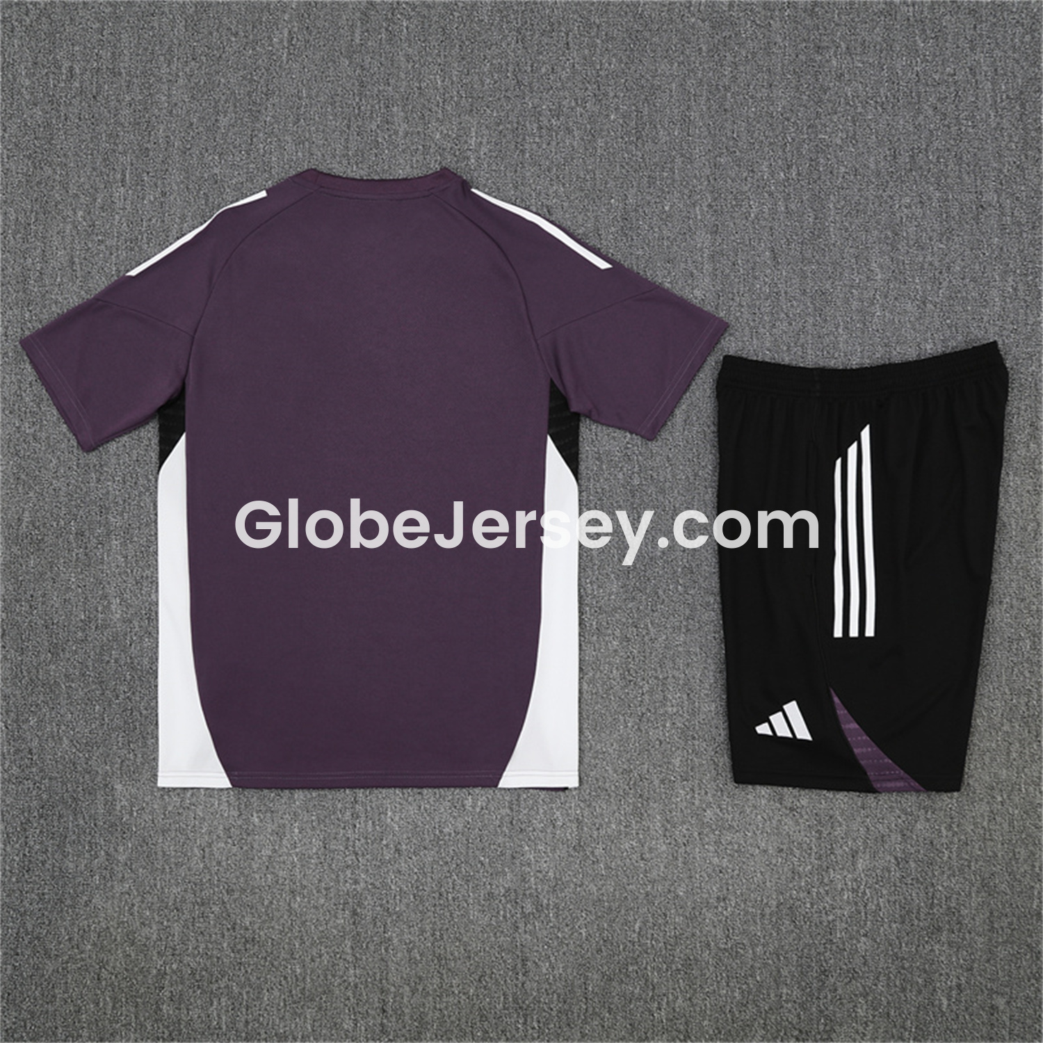 GlobeJersey-Manchester United 25-26 Kids Short-Sleeve Training Set - Purple Top & Black shorts