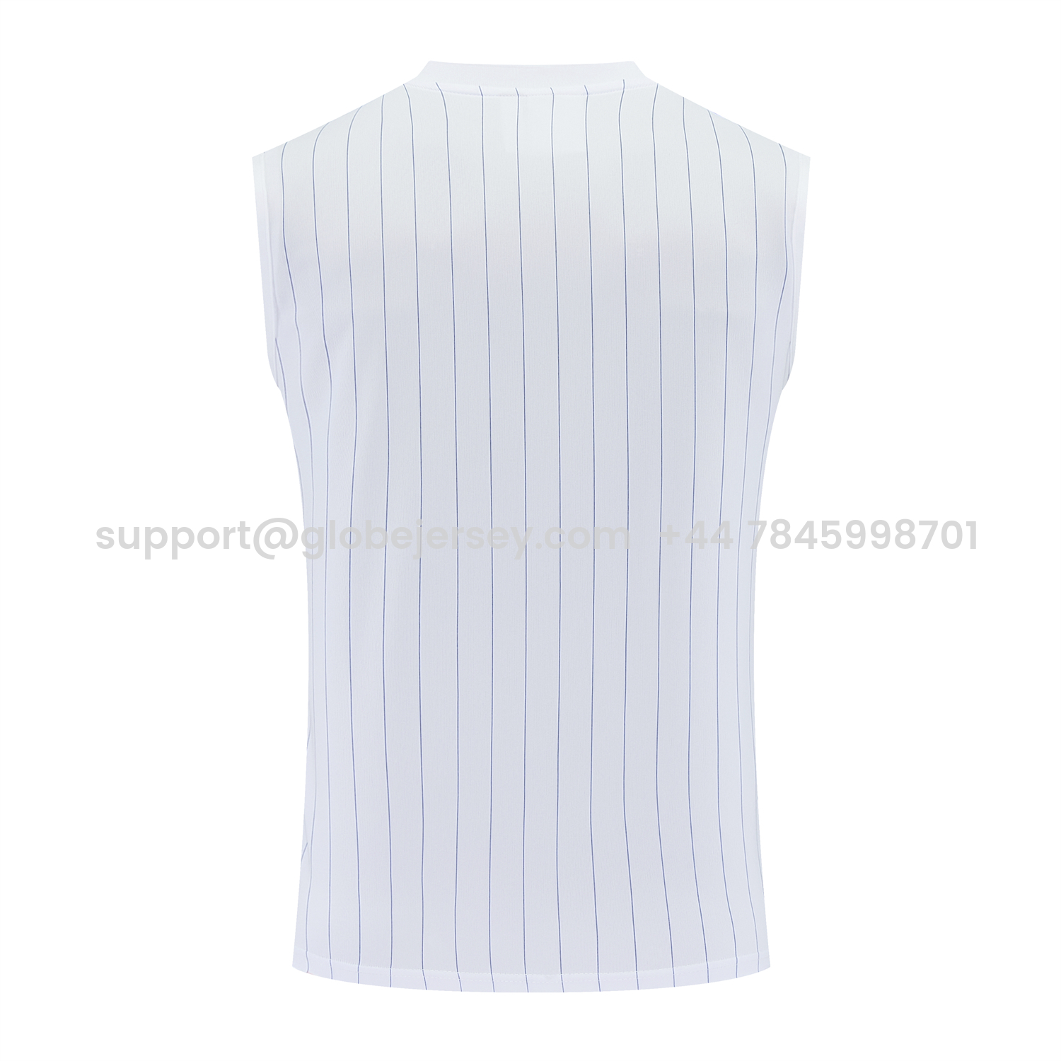 GlobeJersey-C.H.E.L.S.E.A 25-26 Retro Style Vest Training Set - White Top & Blue Stripes Pants
