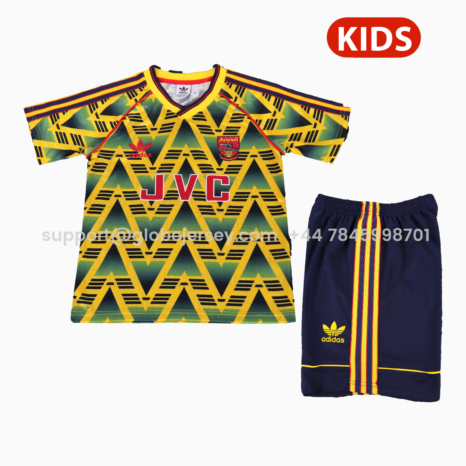 GlobeJersey-Retro Arsenal 1991-93 Away Kids Kit