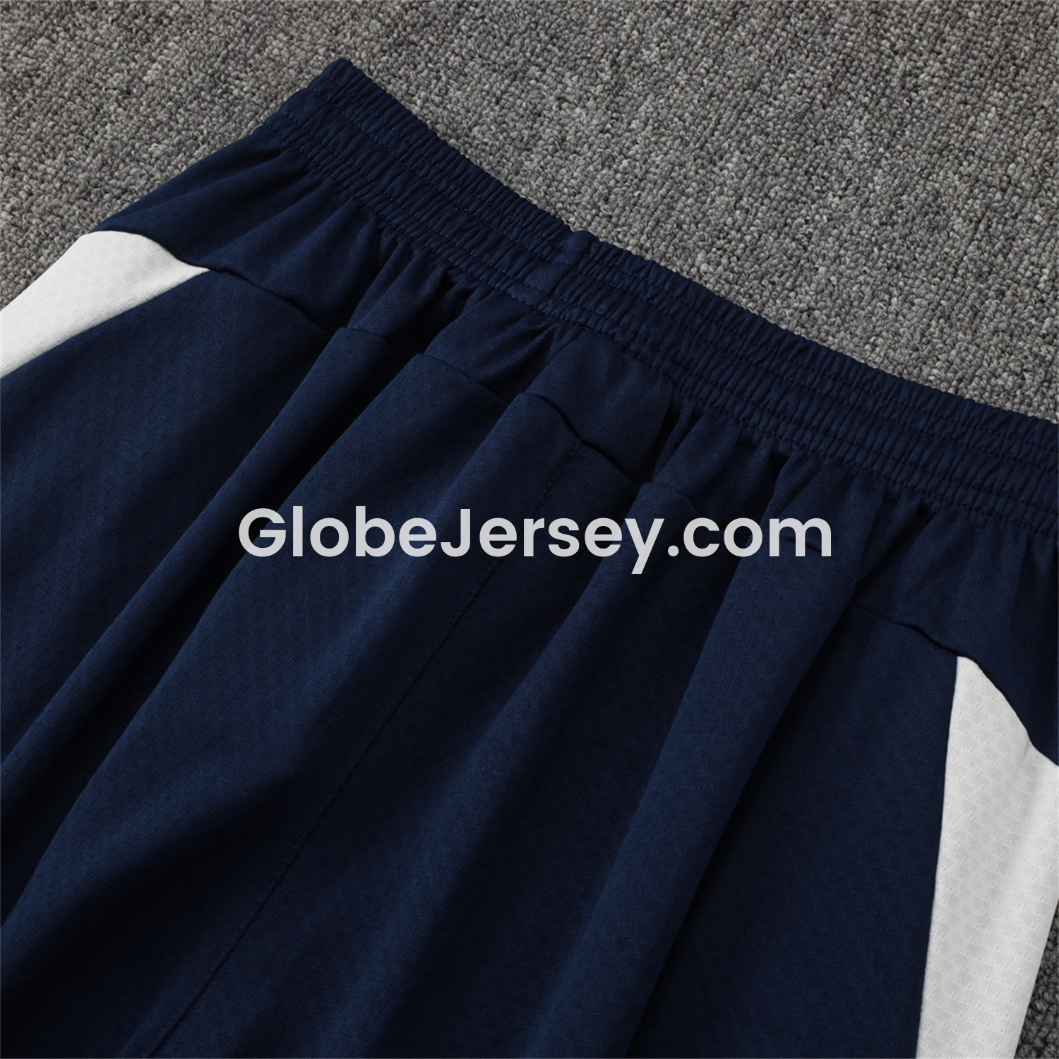 GlobeJersey-Portugal 25-26 Short-Sleeve Training Set - Off White Top and Deep Blue Shorts