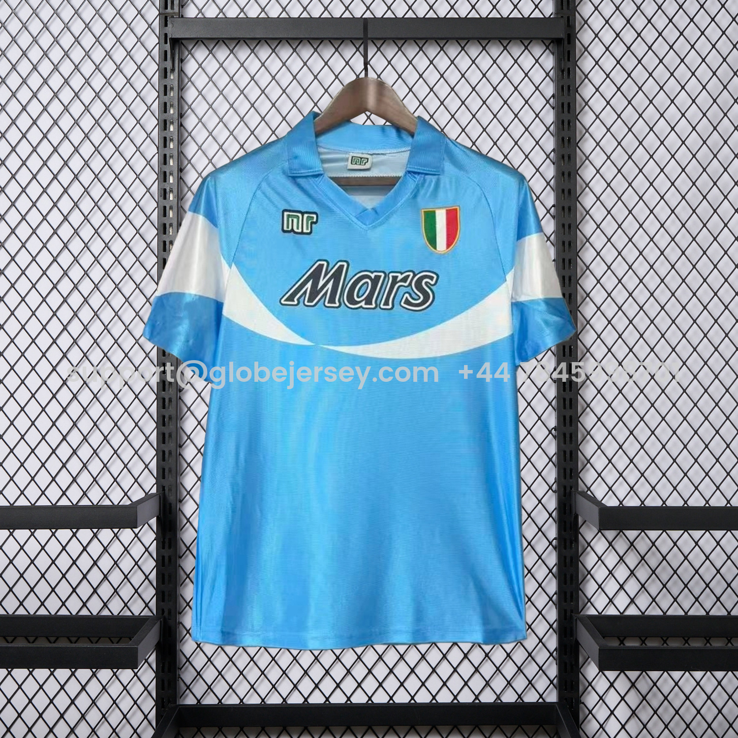GlobeJersey-Retro Napoli 1990-91 Home 2 Sky Blue And White Jersey