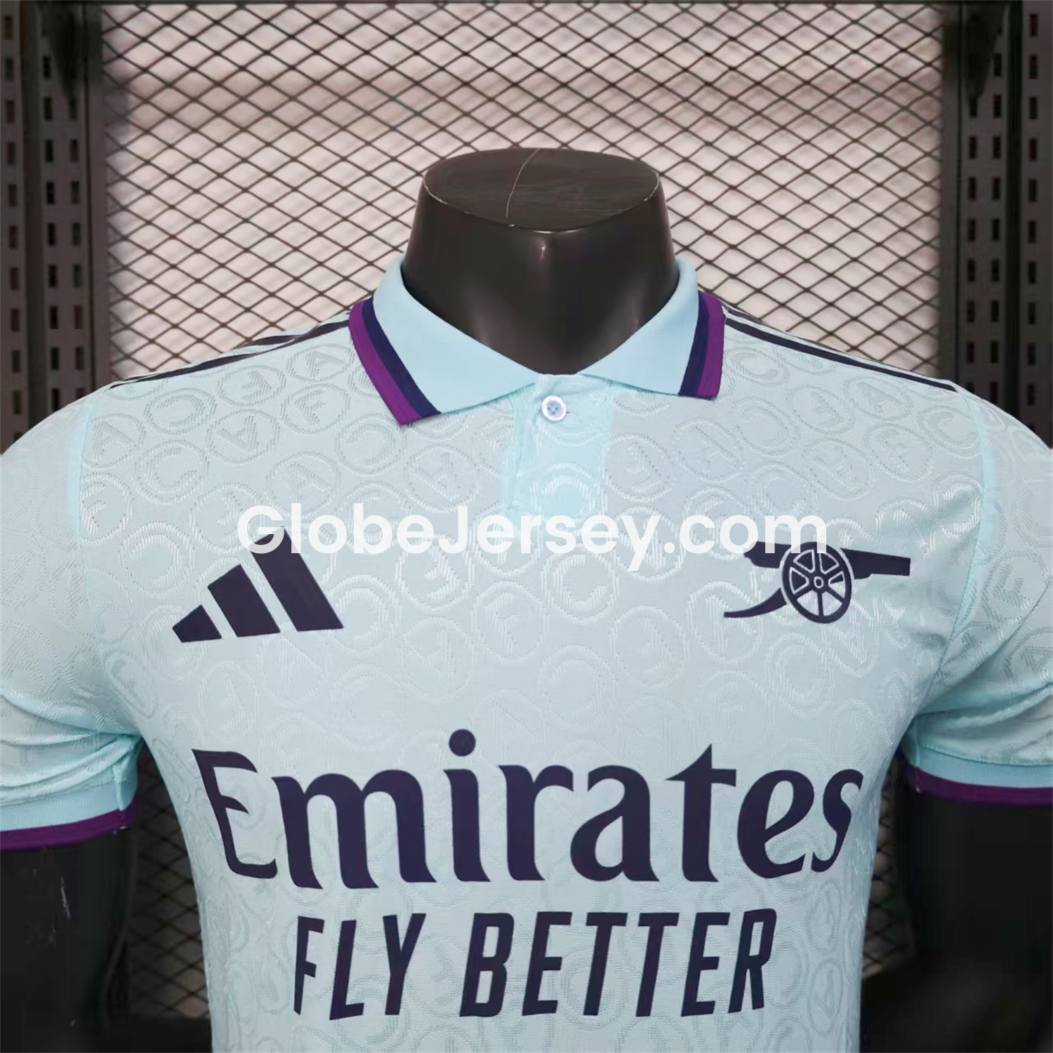 GlobeJersey-Arsenal 25-26 Light Blue POLO Letter Pattern Special Jersey - Player Version