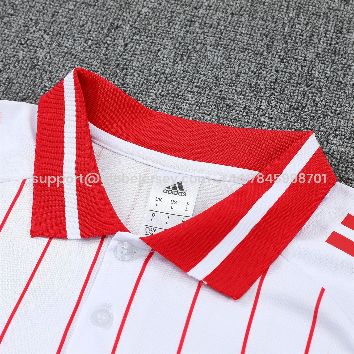 GlobeJersey-Arsenal 25-26 POLO Short-Sleeve Training Set - White Top and Deep Blue Pants