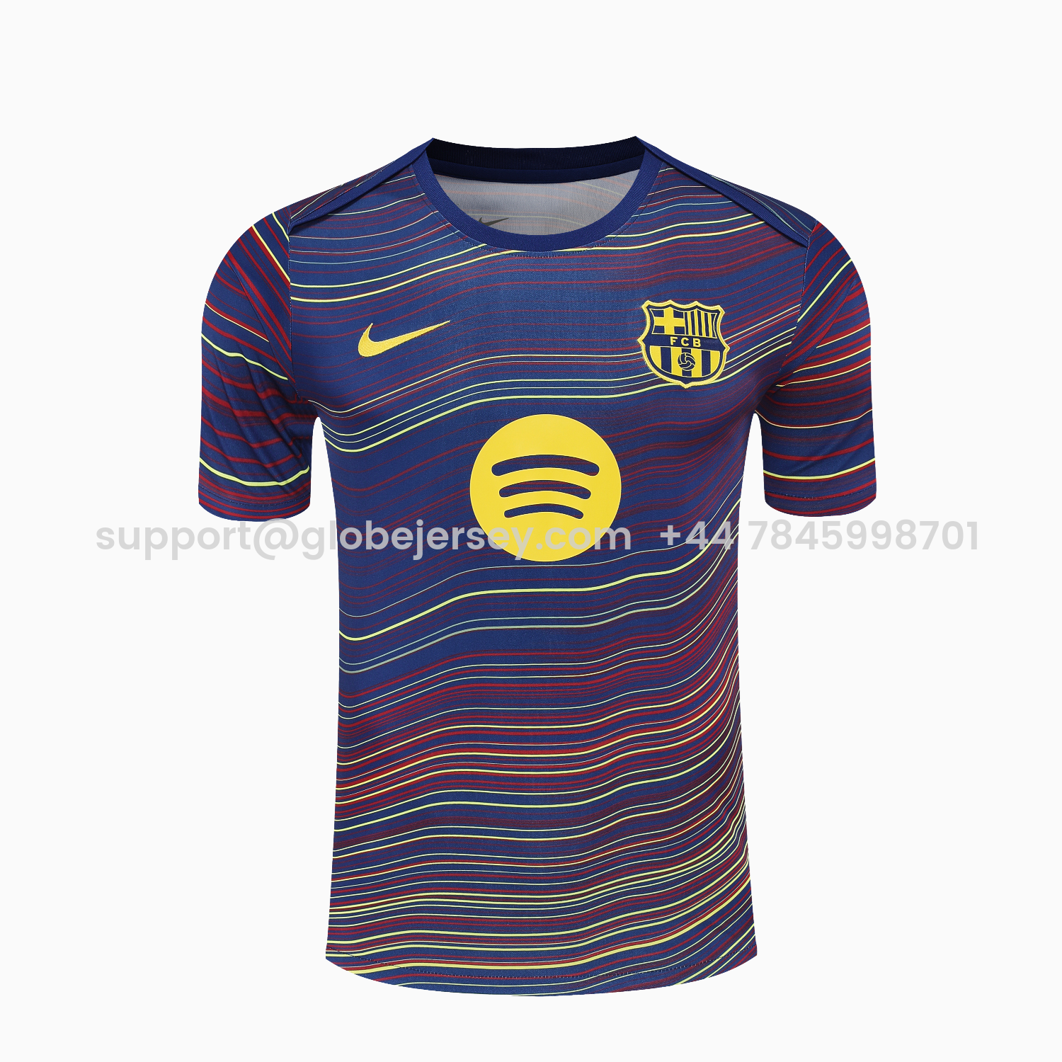 GlobeJersey-Barcelona 25-26 Short-Sleeve Training Set - Colors Top & Dark Blue Pants