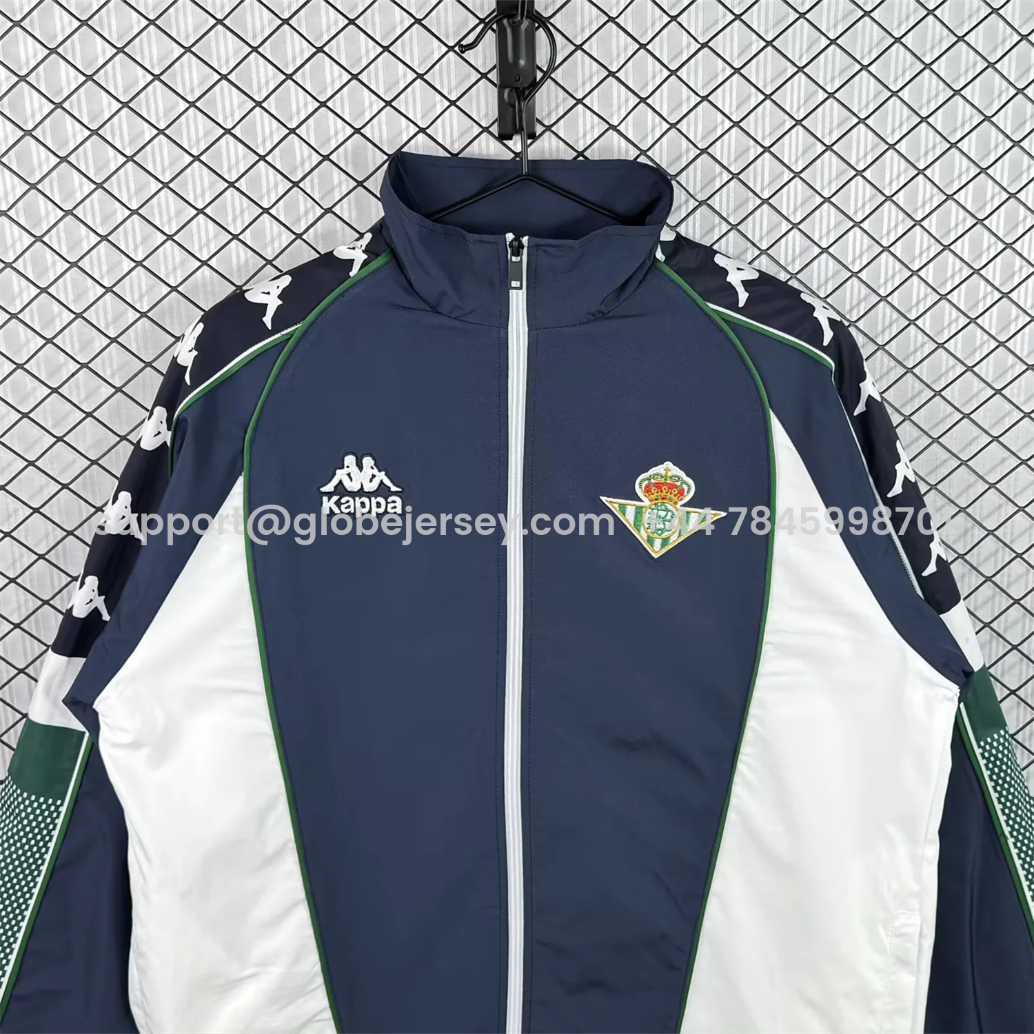 GlobeJersey-Retro Real Betis 1997-98 Deep Blue And White Windbreaker