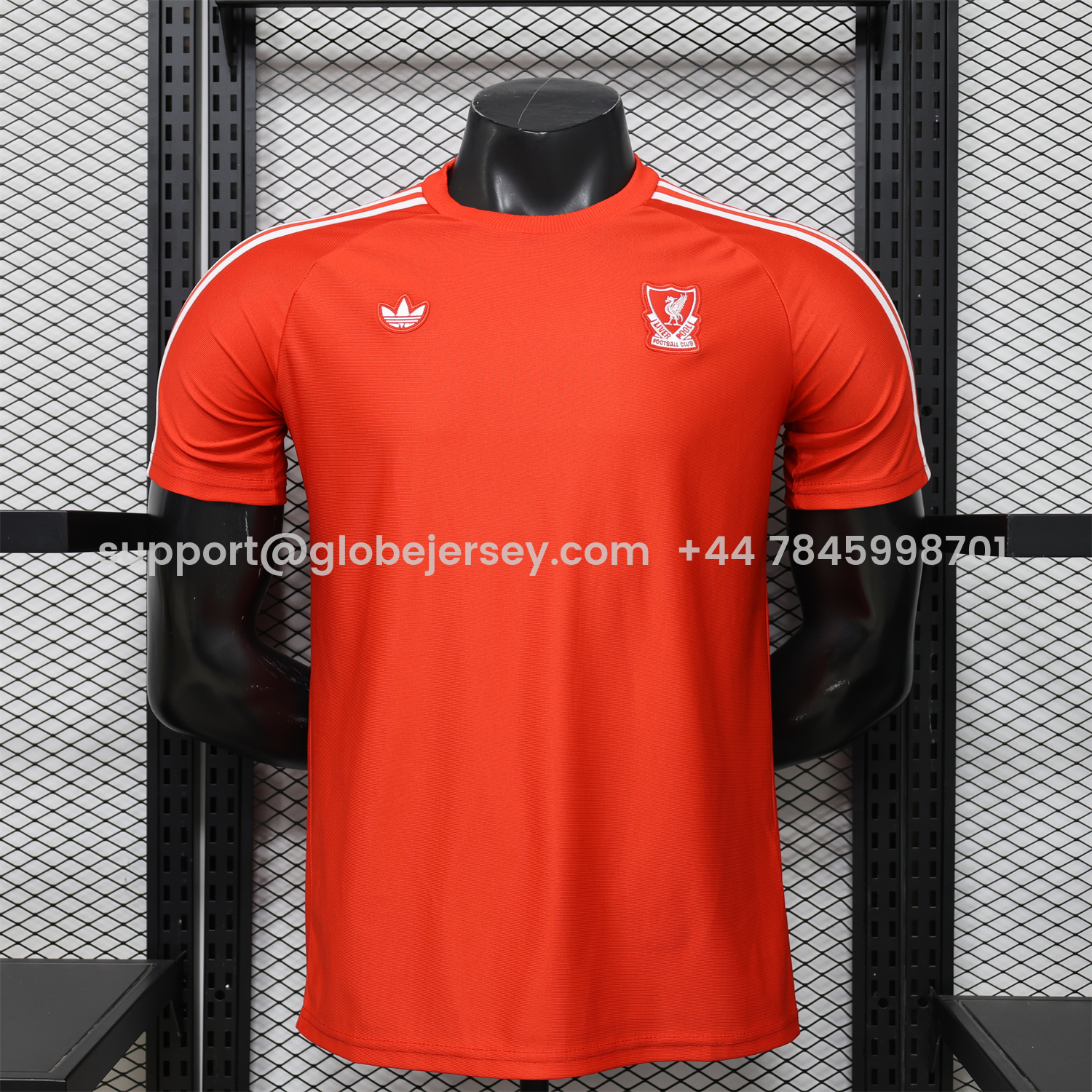 GlobeJersey-Liver.pool 25-26 Terrace Icon Retro Casual Style Red Jersey - Player Version