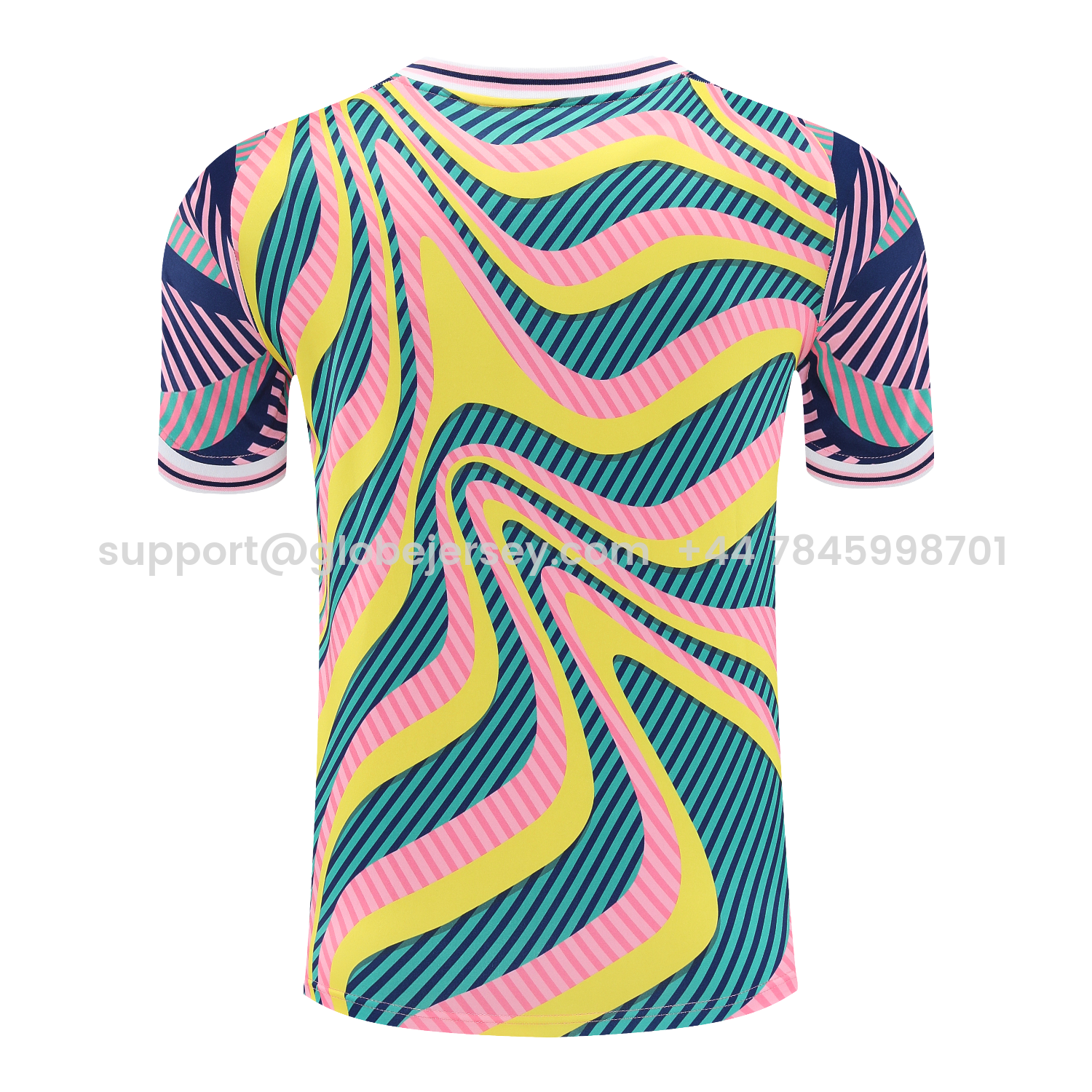 GlobeJersey-Real Madrid 25-26 Short-Sleeve Training Set - Colorful Curve Pattern Top & Black Shorts