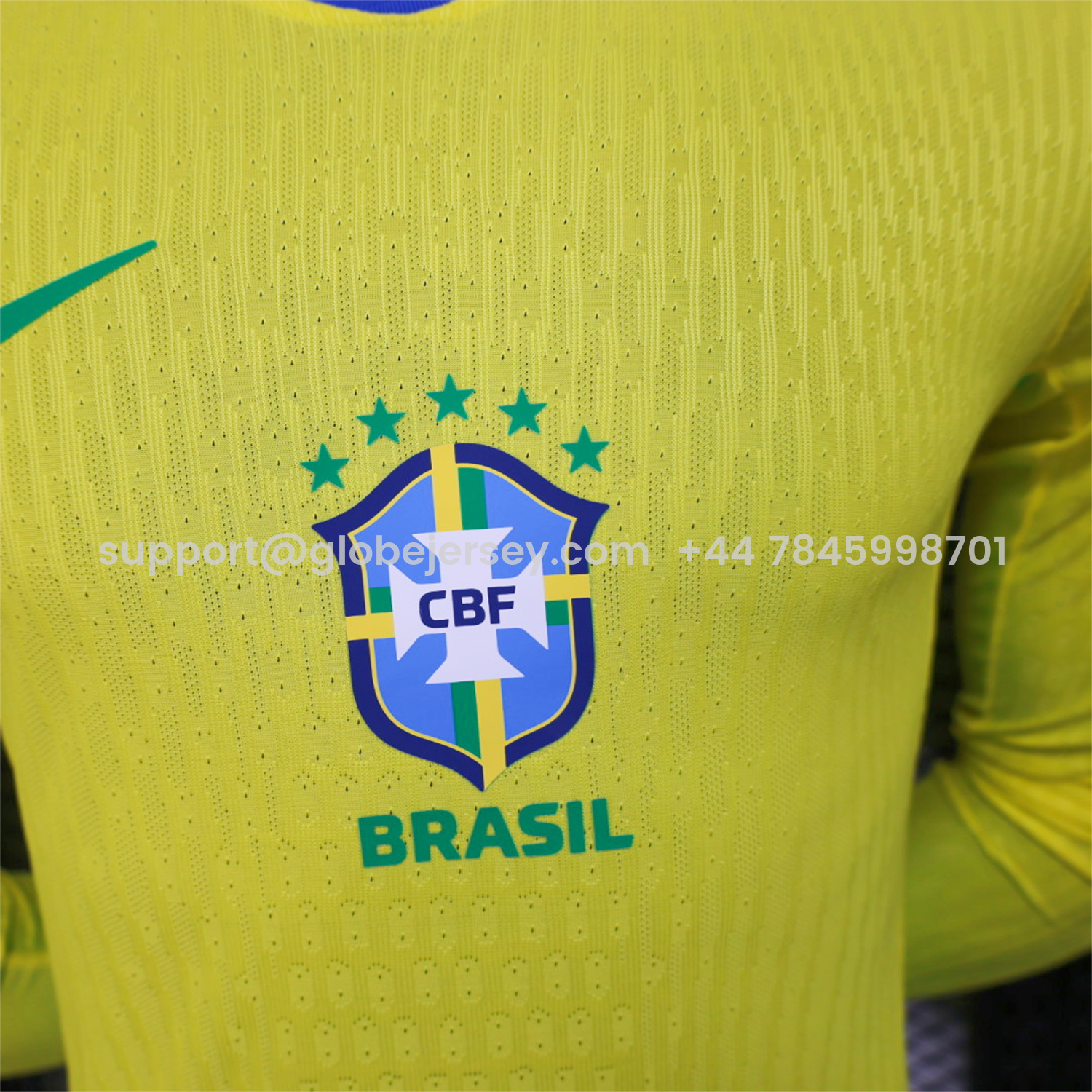 GlobeJersey-Brazil 2025 Women's Team Home Long Sleeves Jersey - Men's Player Version