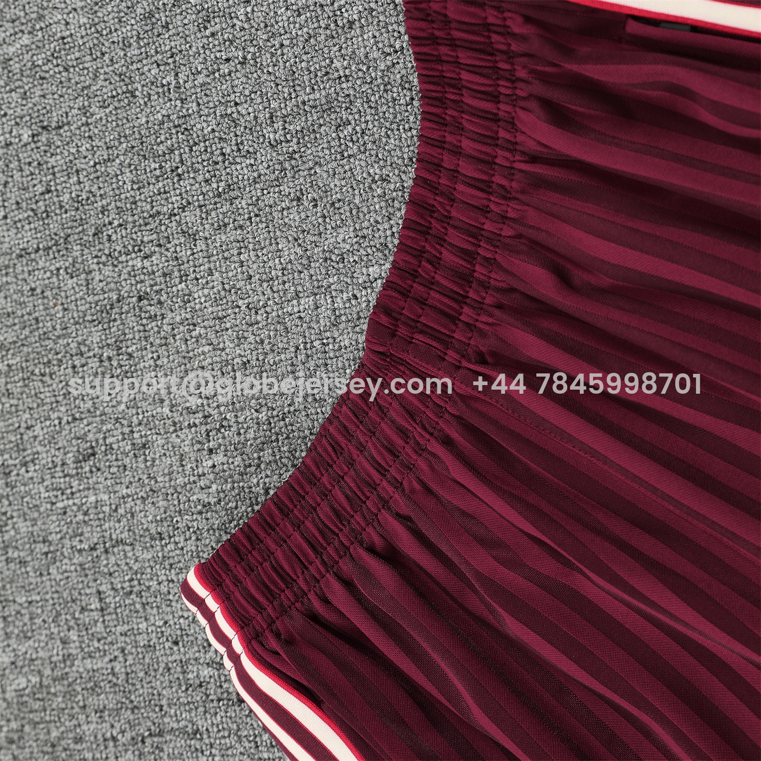 GlobeJersey-Bayern Munich 25-26 Vest Training Set - Wine Red Lines Vest & Wine Red Lines Shorts