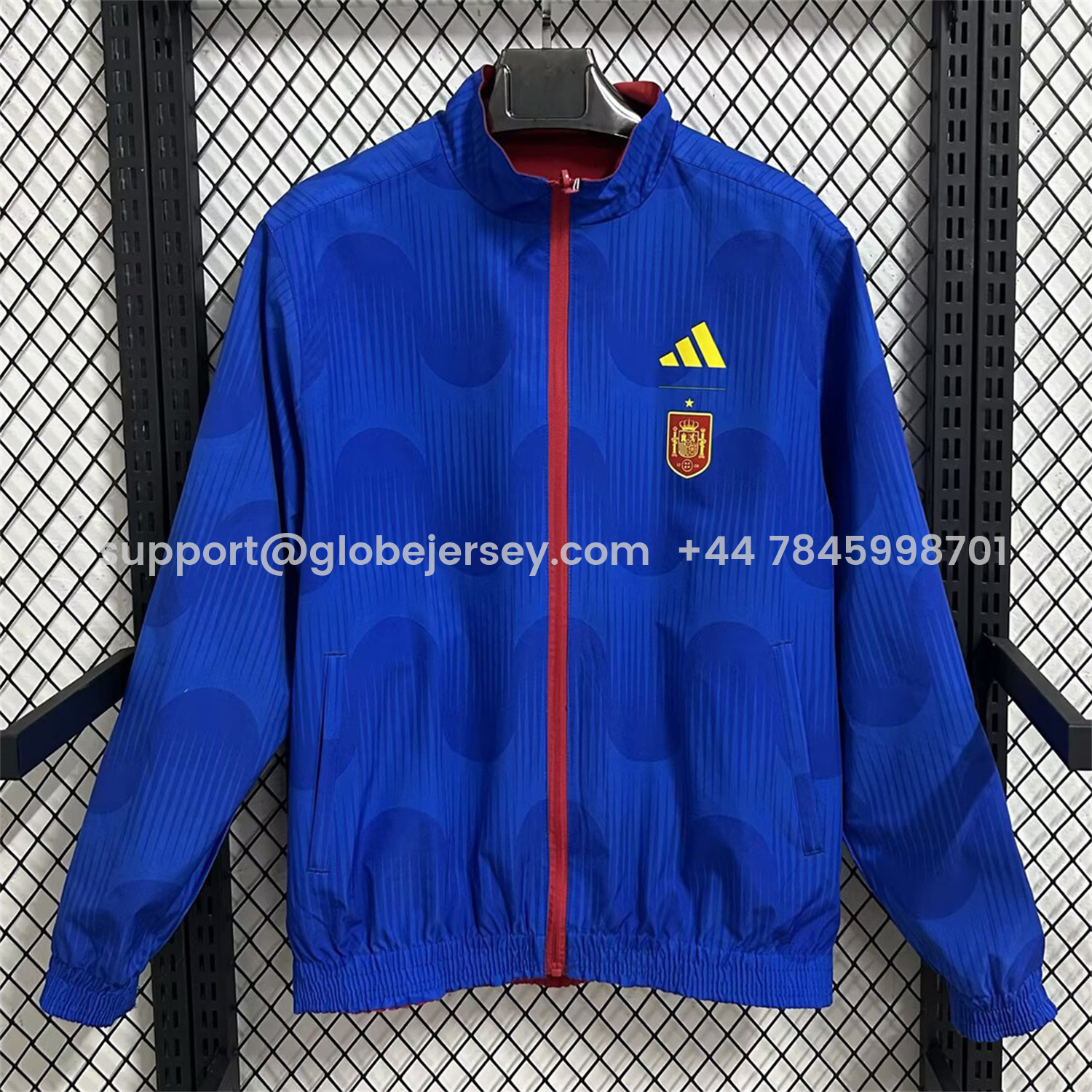 GlobeJersey-Spain 2026 Pre-Match Double Sided Reversible Windbreaker - Red