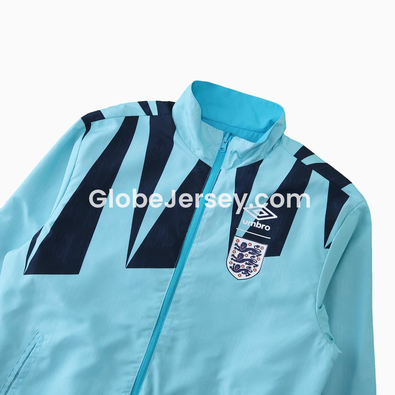 GlobeJersey-Retro England 1992 Double Sided Reversible Windbreaker - Blue & Green