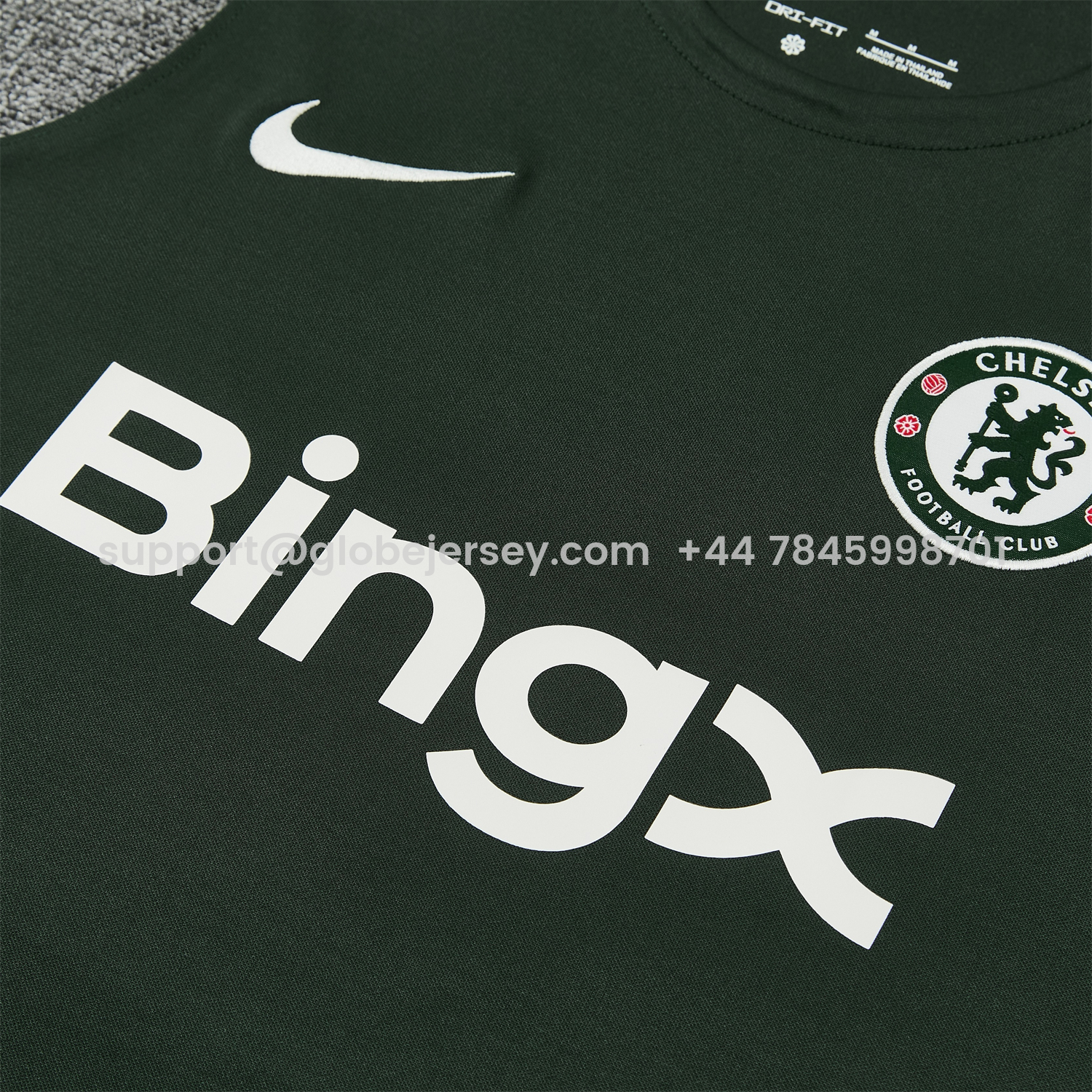 GlobeJersey-C.H.E.L.S.E.A 25-26 Vest Training Set - Dark Green With White Accents Top & Pants