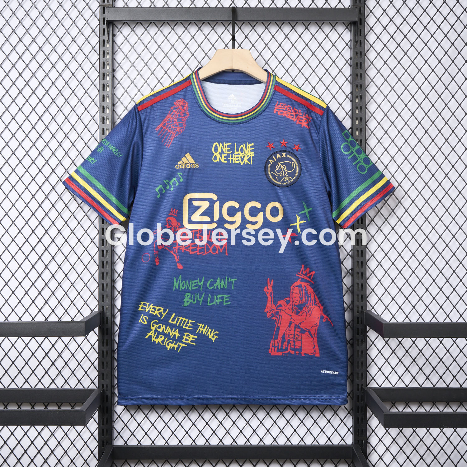 GlobeJersey-Ajax x B-O-B Marly 2025-26 40th Blue Special Edition Jersey - Fans Version